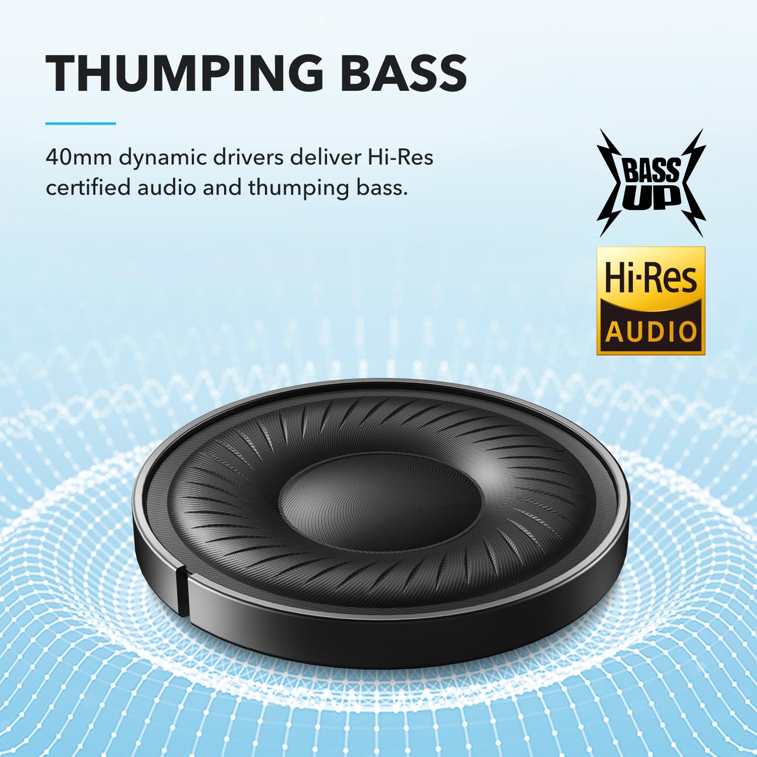 Soundcore by Anker Q20i Hybrid Active Noise Cancelling Headphones, Wireless Over-Ear Bluetooth, 40H Long ANC Playtime, Hi-Res Audio, Big Bass, Customize via an App, Transparency Mode: Black