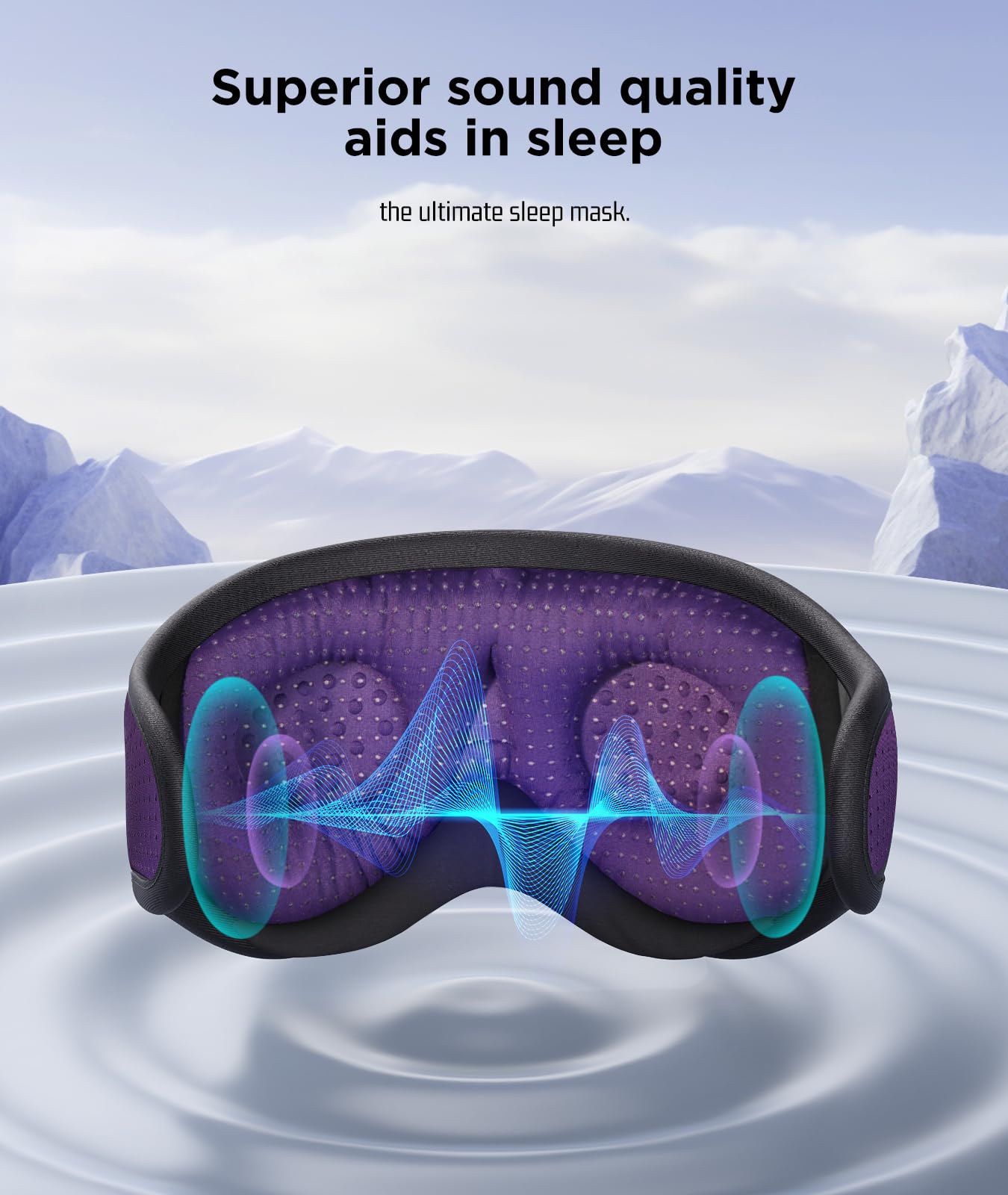 LC-dolida Sleep Headphones, 3D Sleep Mask Bluetooth Wireless Music Eye Mask, Sleeping Headphones for Side Sleepers Sleep Mask with Bluetooth Headphones Ultra-Thin Stereo Speakers Perfect for Sleeping