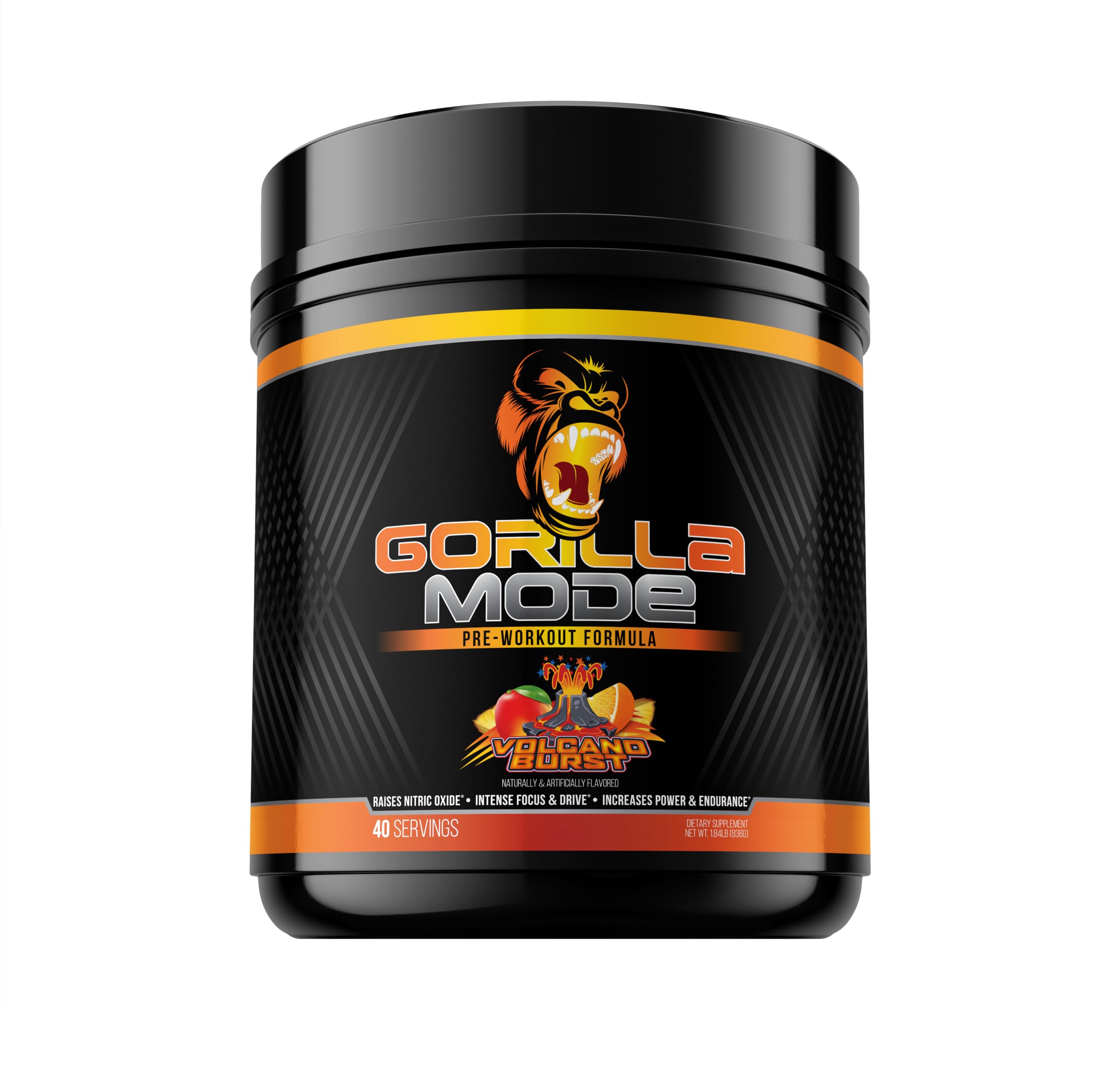 Gorilla Mind Pre Workout - Massive Pumps Laser Focus Energy Power - L-Citrulline, Creatine, L-Tyrosine, Betaine, Hydroprime, Alpha-GPC, 400mg Caffeine, Huperzine A 800g (BlackBerry Lemonade)