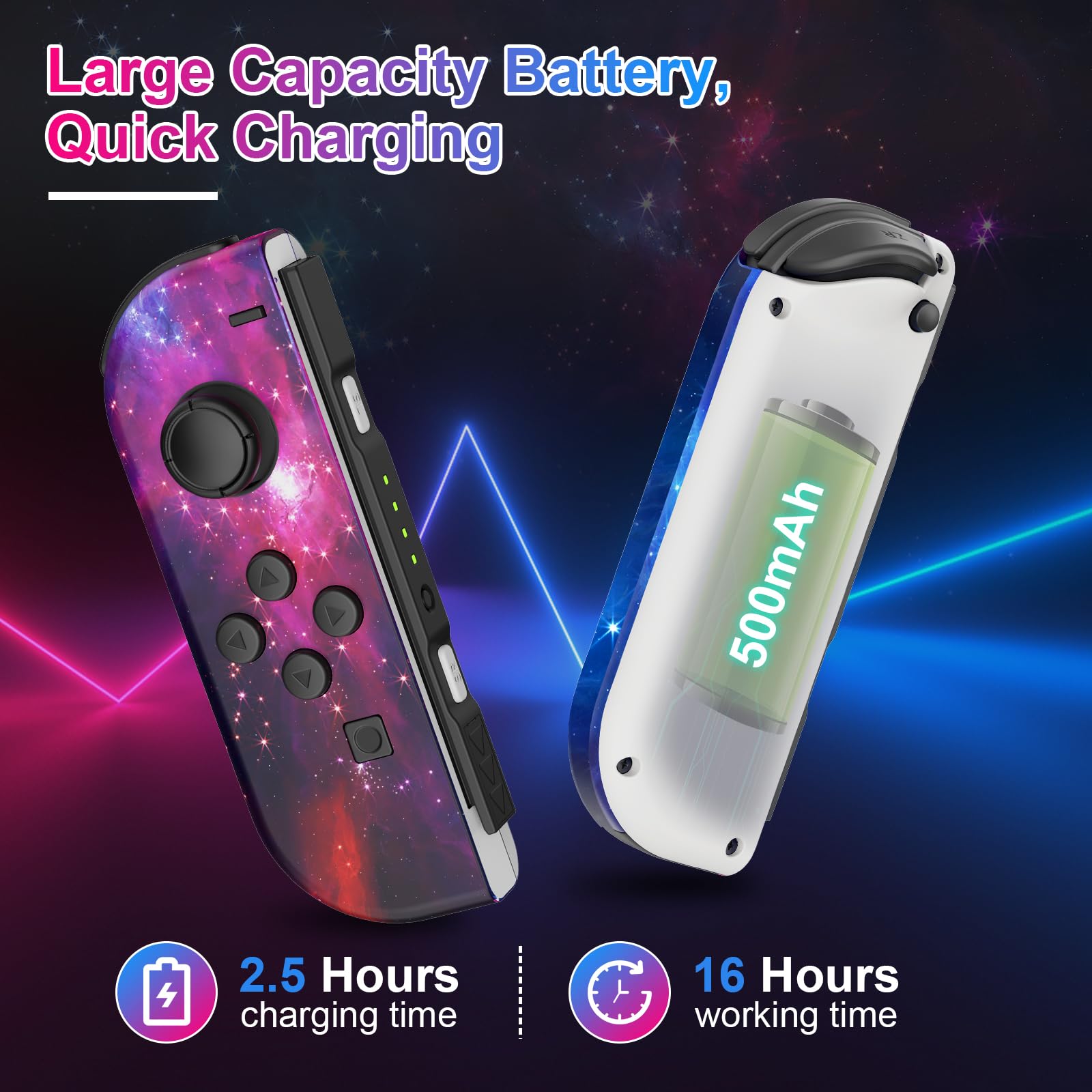 Kvkdiir Controller for Nintendo Switch Controller for Switch/Lite/OLED, Replacement Controllers with Motion Sensing/Dual Vibration/Wake-up/Screenshot