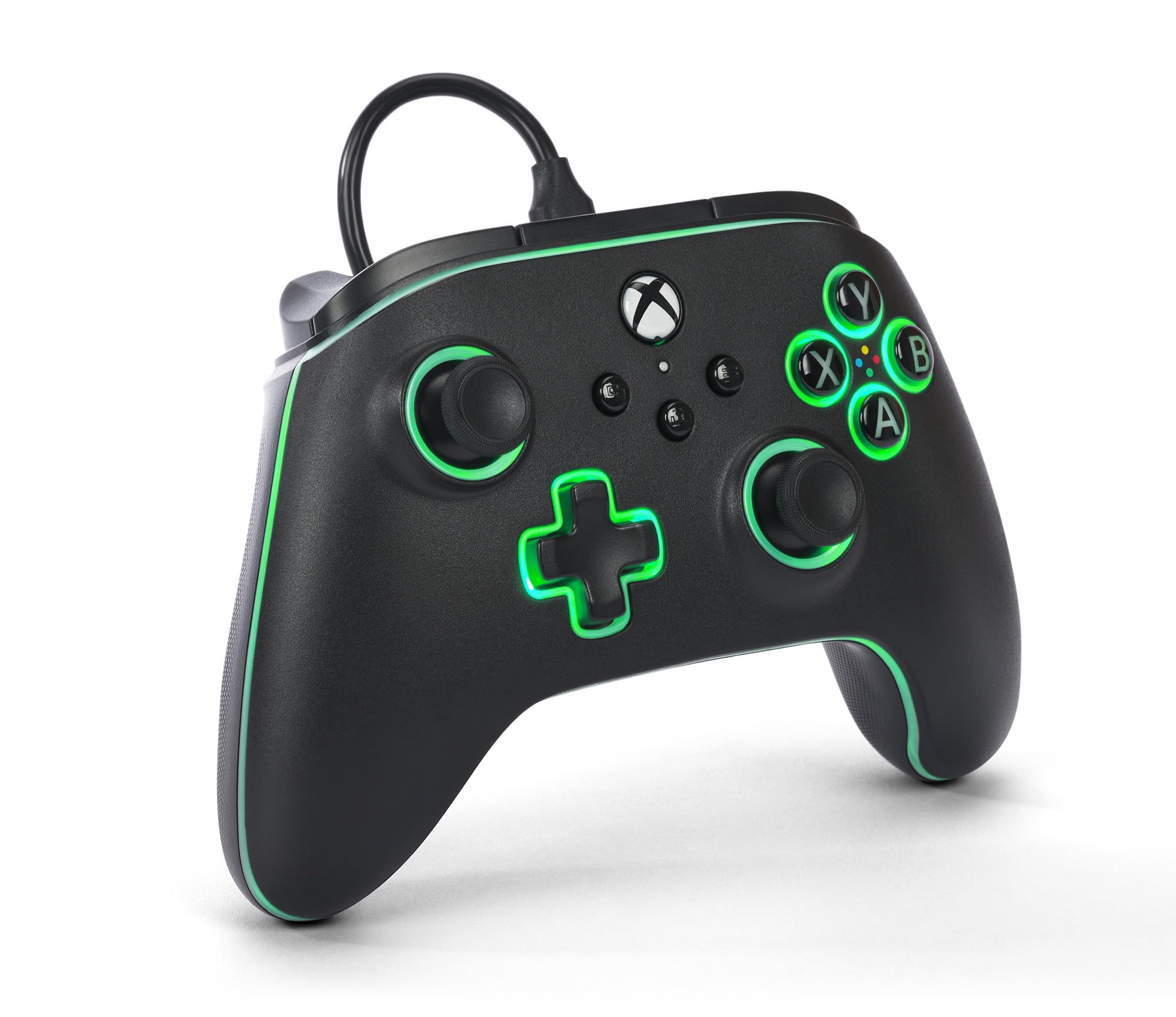 PowerA Advantage Wired Controller for Xbox Series X|S with Lumectra - Black, gamepad, wired video game controller, gaming controller, works with Xbox One and Windows 10/11, officially licensed