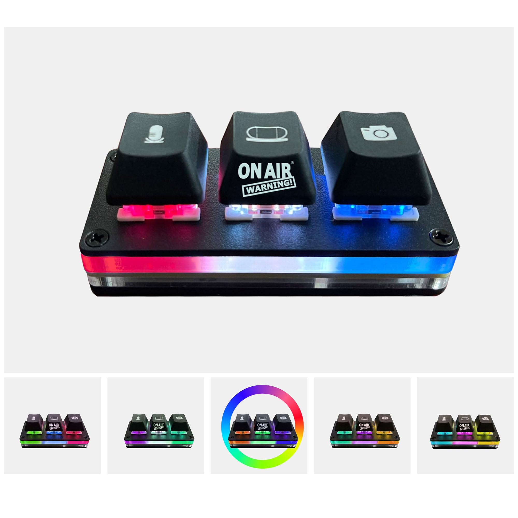 On Air Warning! Mute Button USB Microphone, Cam Control Buttons, One-Touch, Mute Button with LED Indicator, PC Mic Mute Switch, Free Software Download for Online Calls/Class/Recording Video