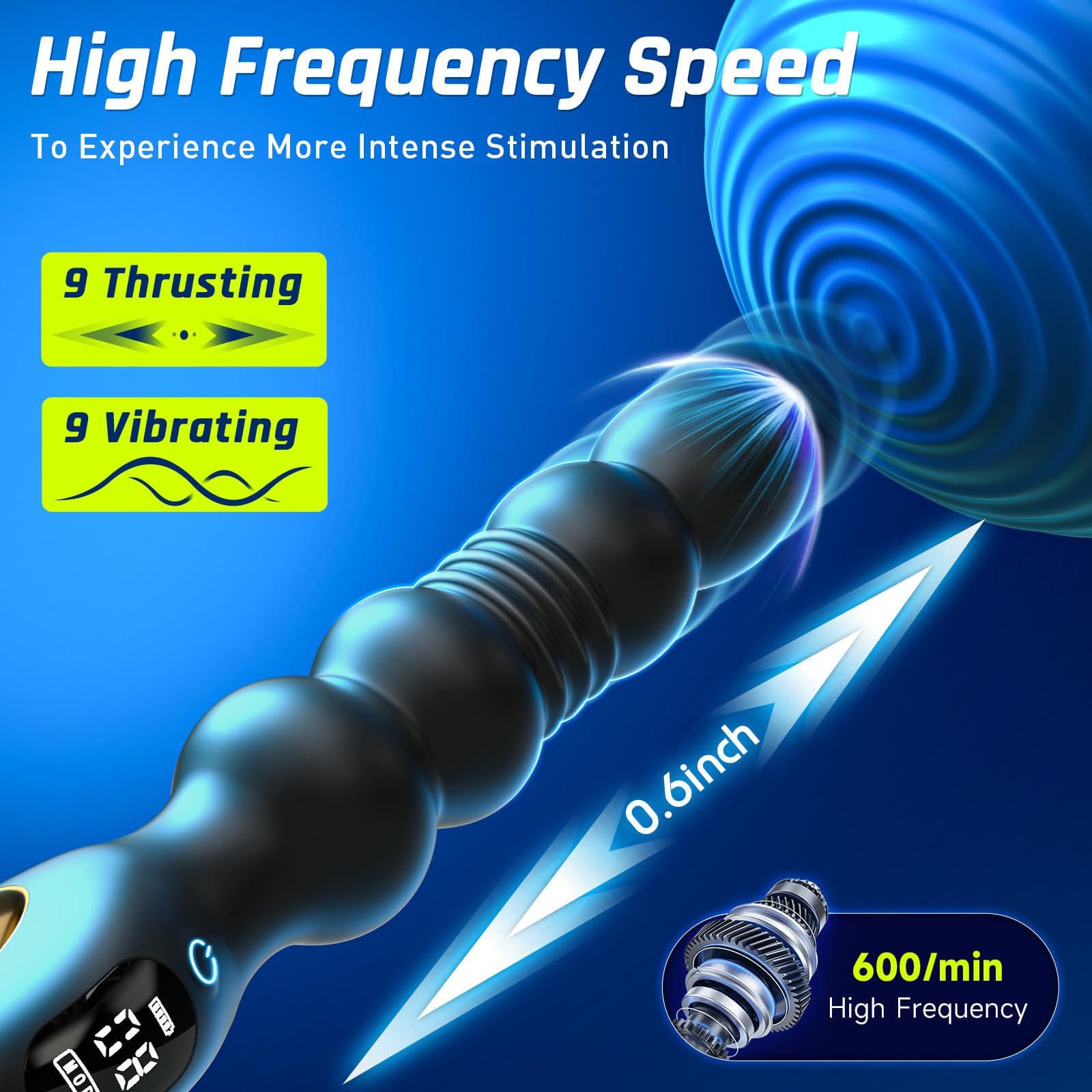 BEISAR Prostate Massager Anal Vibrator Thrusting Vibrating 7 Modes with Cock Ring Anal Plug Anal Sex Toys P Spot Massager Male Sex Toys for Men Enema Dildos Women Couples Remote Control Anal Beads