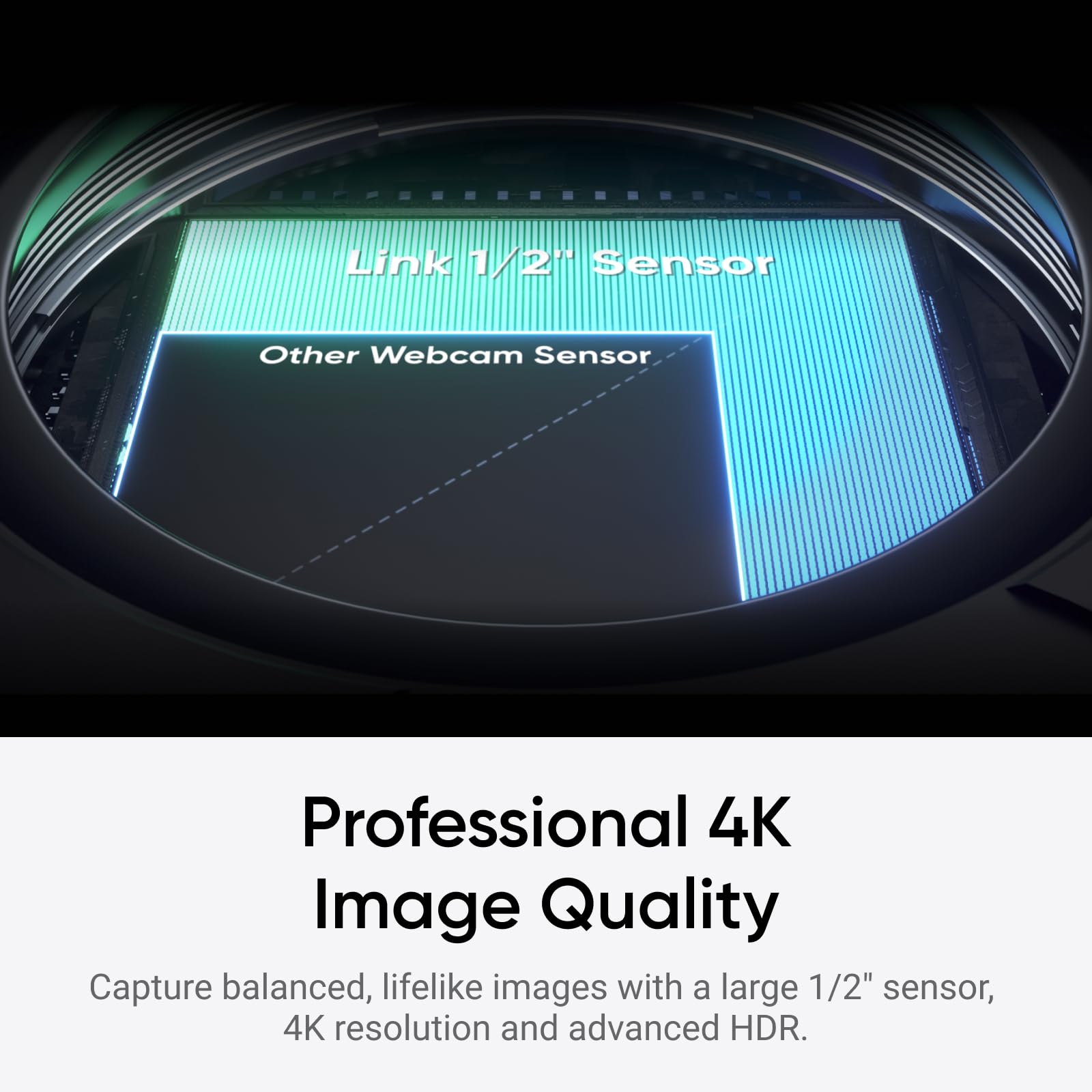 Insta360 Link 2 - PTZ 4K Webcam for PC/Mac, 1/2" Sensor, AI Tracking, HDR, AI Noise-Canceling Mic, Gesture Control for Streaming, Video Calls, Gaming, Works with Zoom, Teams, Twitch & More