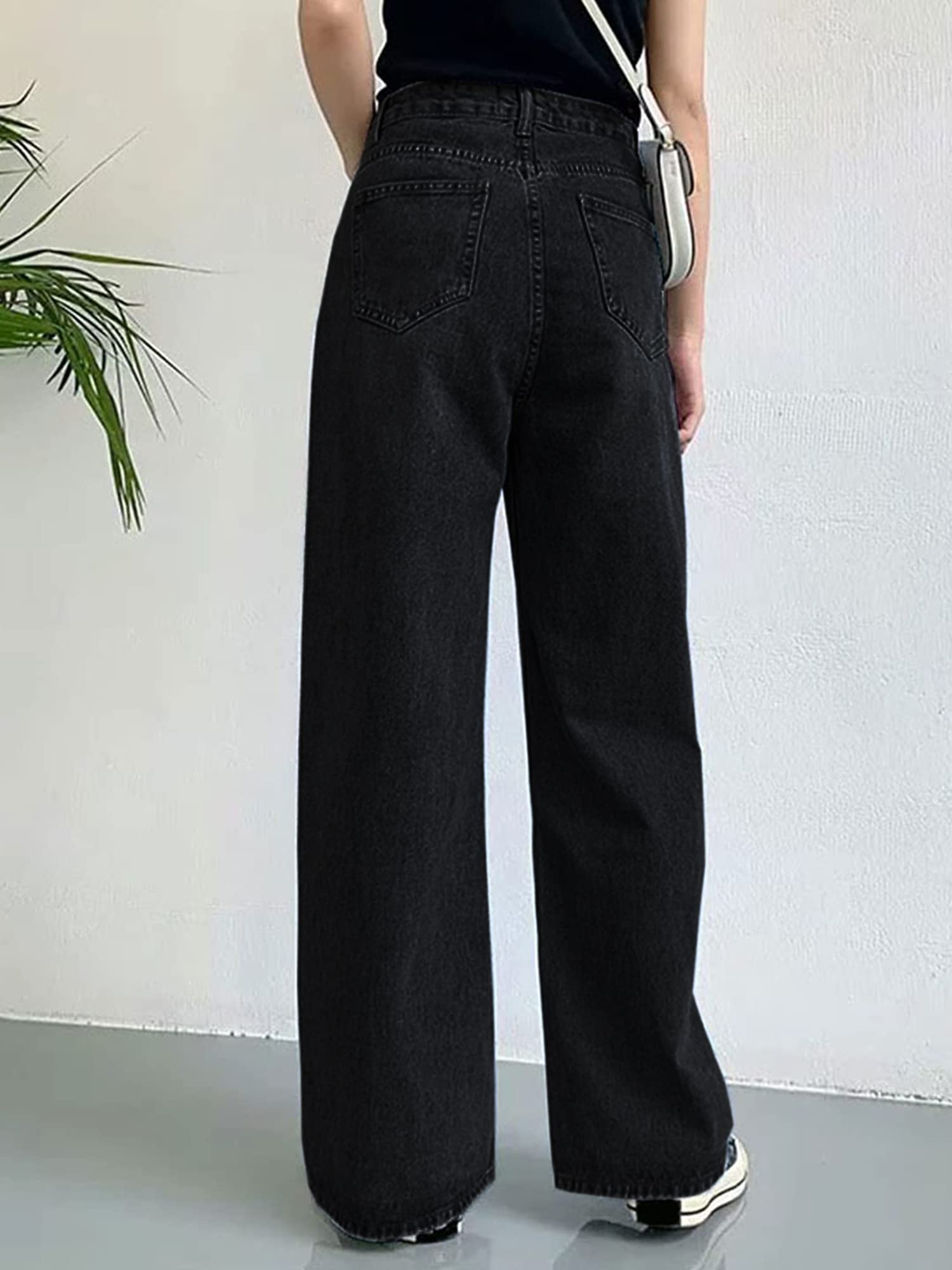 HDLTE Women Wide Leg Jeans High Waist Baggy Jeans for Women Loose Boyfriends Jeans Denim Pants Y2K 90s
