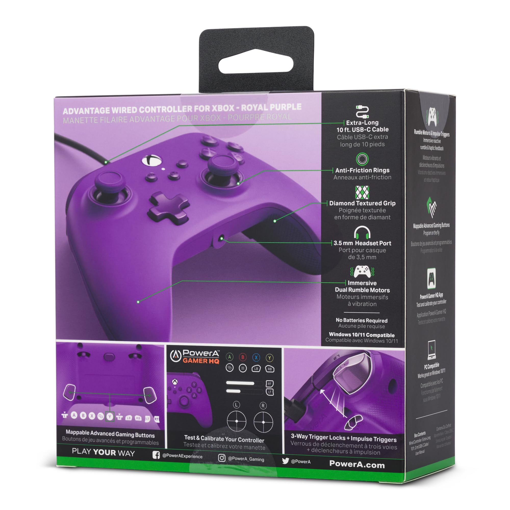 PowerA Advantage Wired Controller for Xbox Series X|S - Sparkle, gamepad, wired video game controller, gaming controller, USB-C, Works with Xbox One, Officially Licensed for Xbox