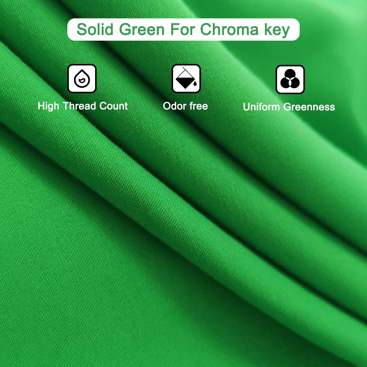 5X6.5ft Green Screen Backdrop with Stand Height Adjusted, Washable, Ironable Green Screen with T-Shape Background Stand Kit with Carrying Bag & Clamps for Streaming, Video, Zooming, Gaming