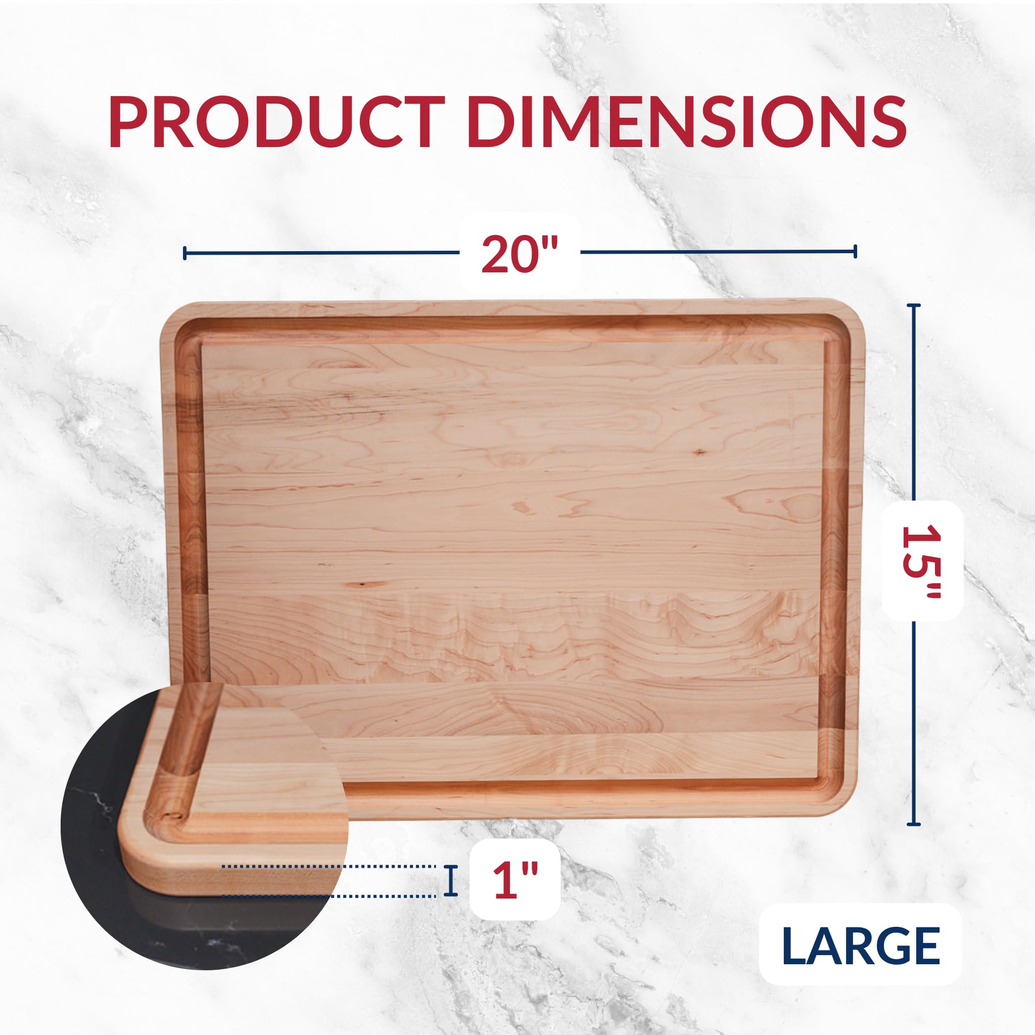Made in USA Black Walnut Wood Cutting Board by Virginia Boys Kitchens - Butcher Block Wooden Carving Board with Juice Well made from Sustainable Hardwood (17x11)