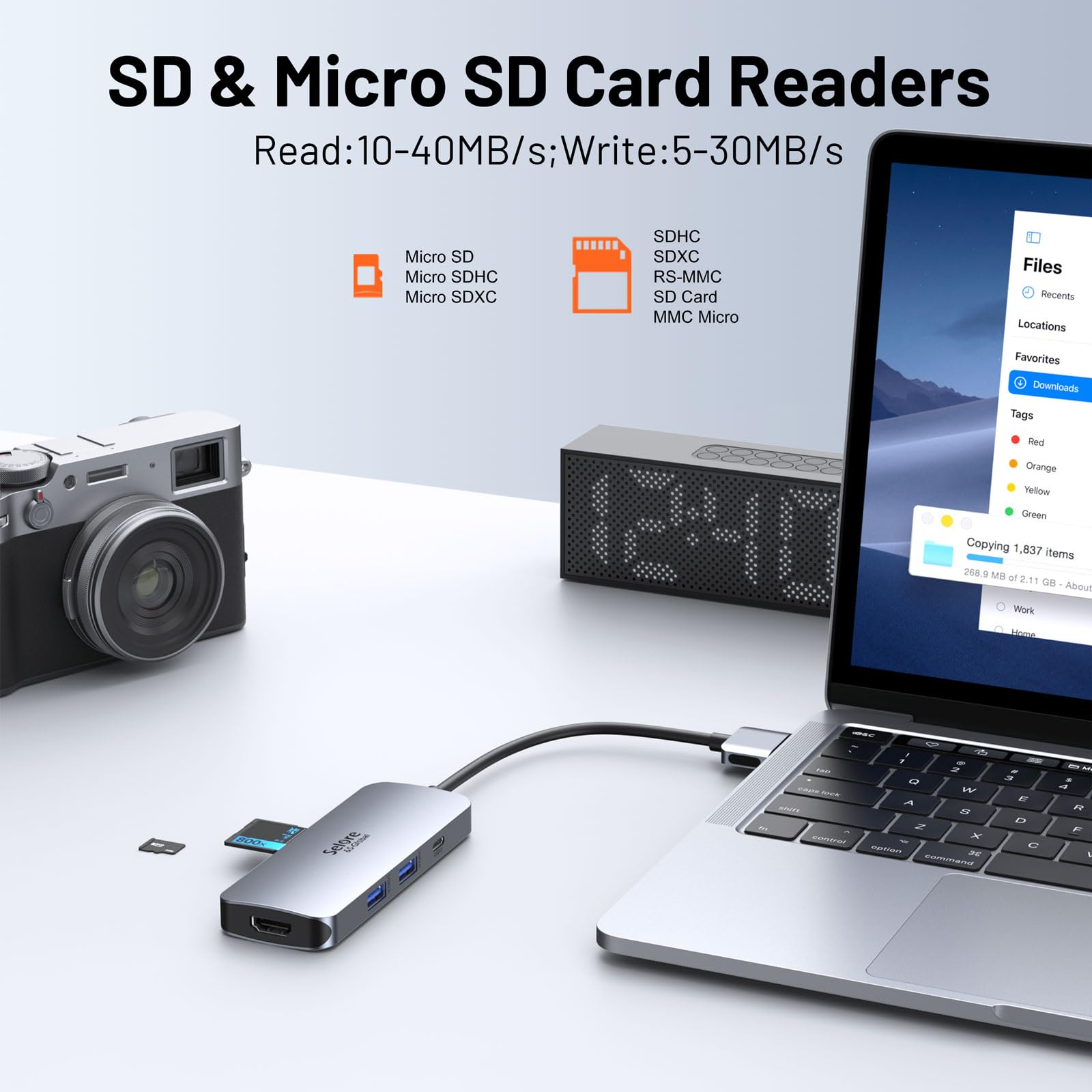 USB C Adapter HDMI Hub for MacBook Pro/Air M1 M2 M3 2024 2023 13" 15" 16",Mac USB Adapter 7-in-2, MacBook Accessories with HDMI,Thunderbolt 3, USB C and 2 A 3.0 Data Ports, SDµSD Card Reader