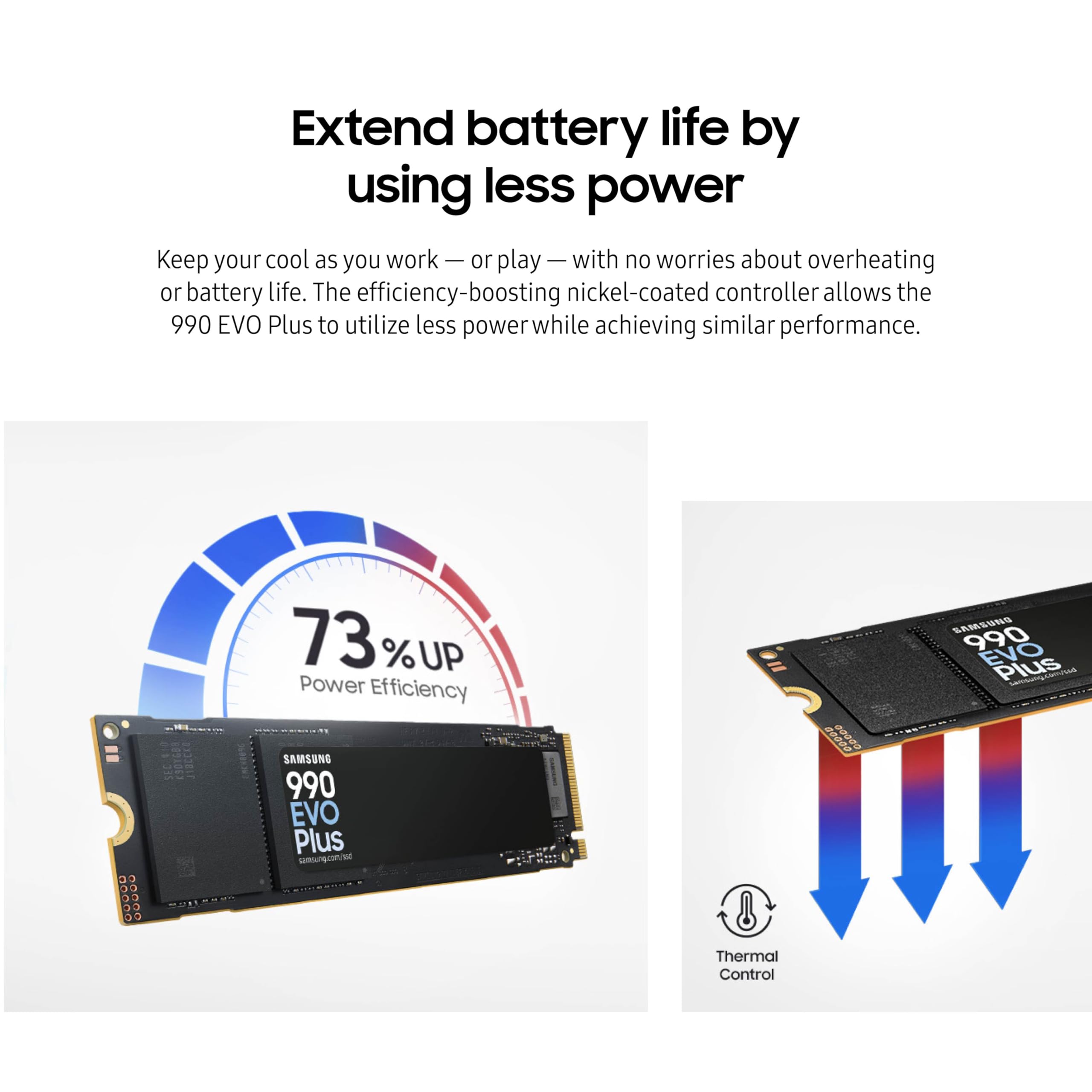 SAMSUNG 990 EVO SSD 1TB, PCIe Gen 4x4, Gen 5x2 M.2 2280 NVMe Internal Solid State Drive, Speeds Up to 5,000MB/s, Upgrade Storage for PC Computer, Laptop, MZ-V9E1T0B/AM, Black