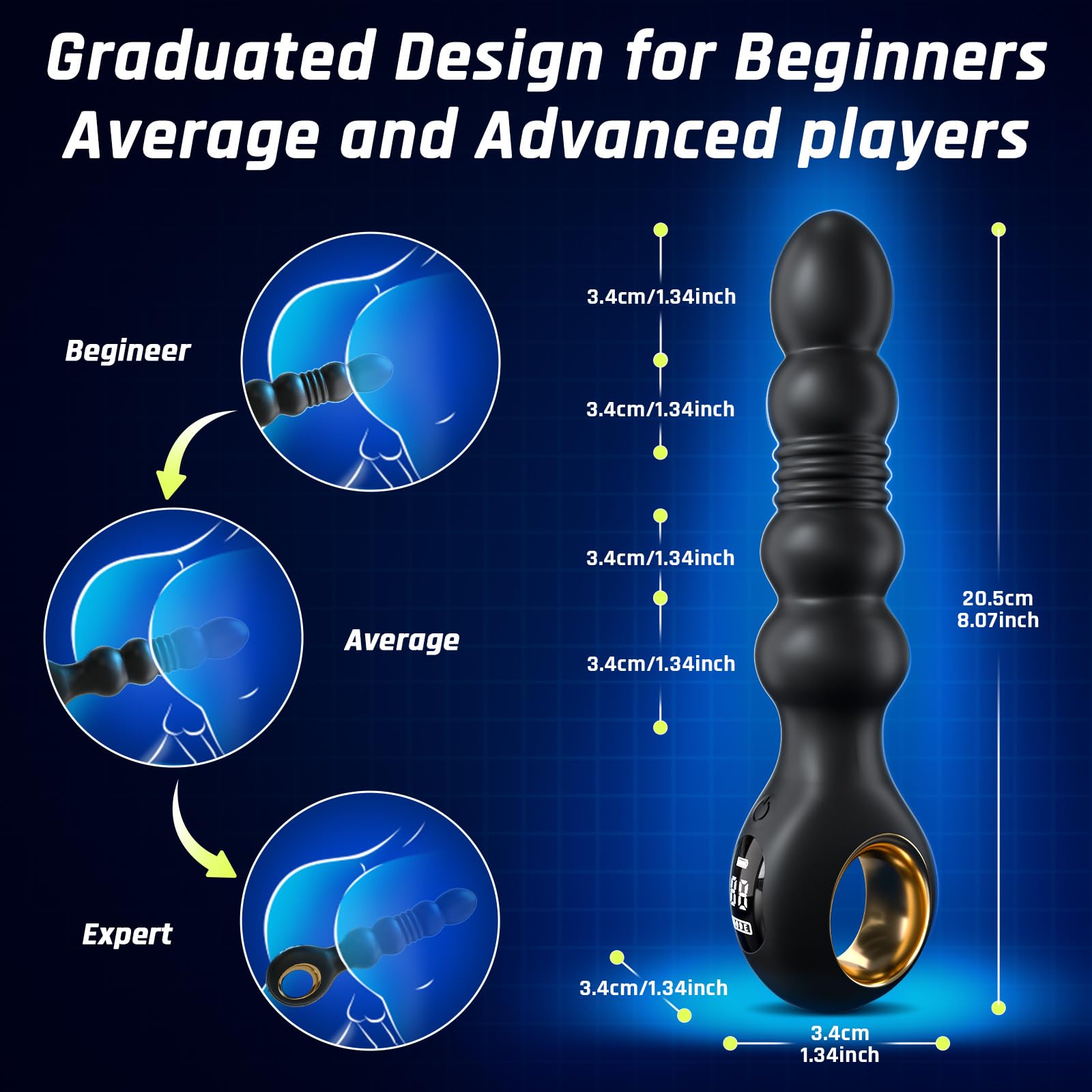 BEISAR Prostate Massager Anal Vibrator Thrusting Vibrating 7 Modes with Cock Ring Anal Plug Anal Sex Toys P Spot Massager Male Sex Toys for Men Enema Dildos Women Couples Remote Control Anal Beads