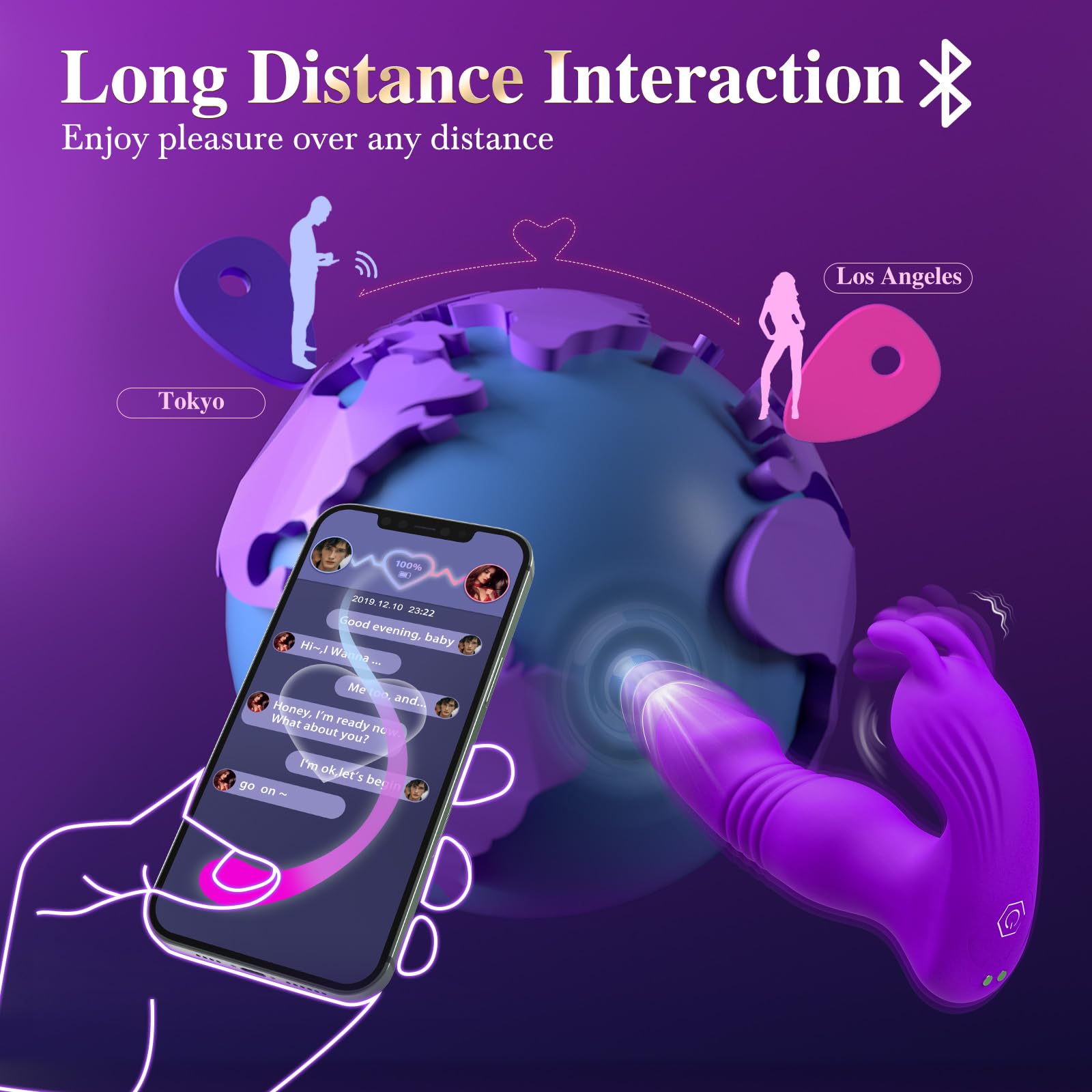 Wearable Vibrator for Women Sex Toys - 3IN1 App Remote Control Vibrator Wearable, Adult Toys with 9 Bunny Vibrators & 9 Thrusting Dildos Vibrater Sex Toy