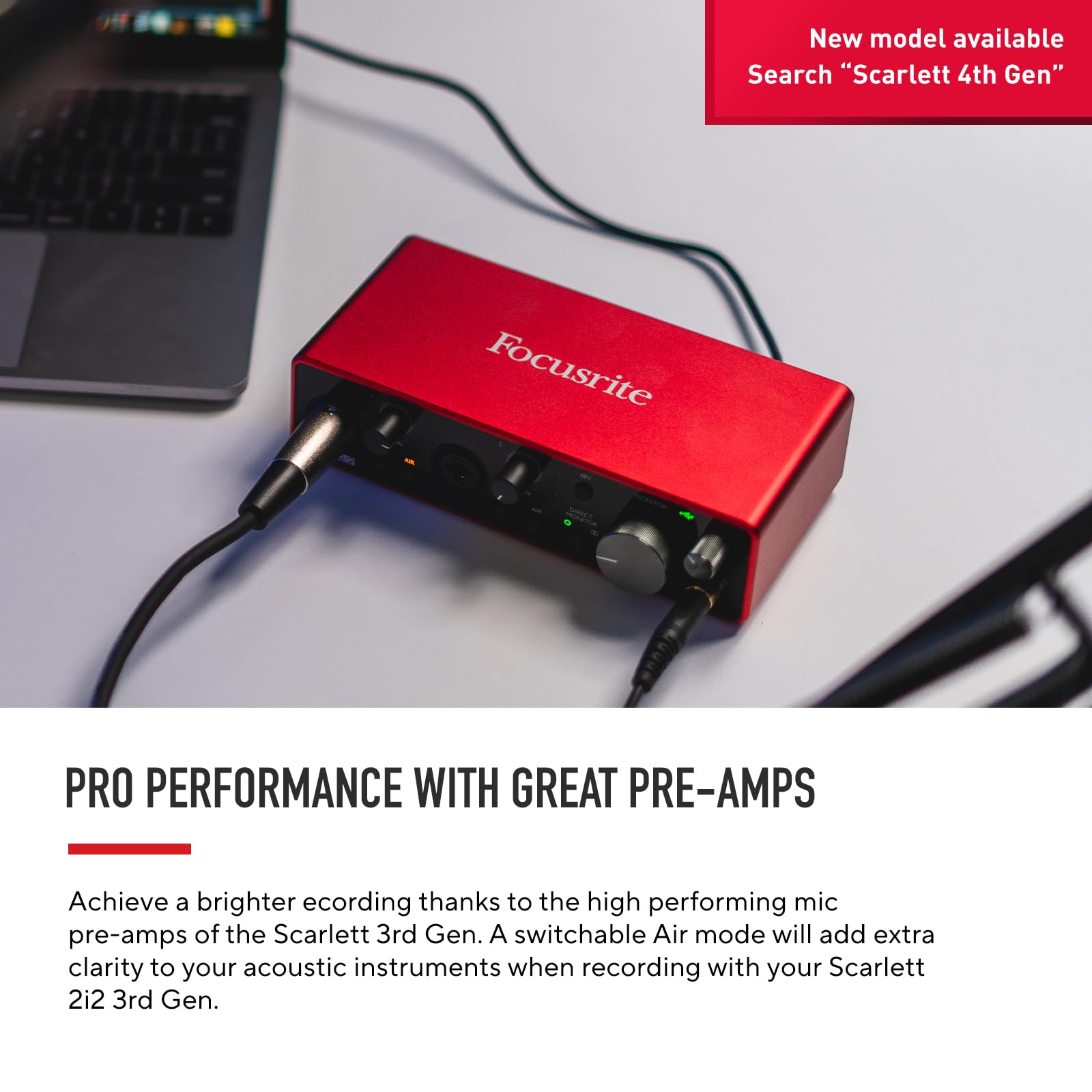 Focusrite USB Audio Interface for Recording, Songwriting, Streaming and Podcasting — High-Fidelity, Studio Quality Recording, and All the Software You Need to Record