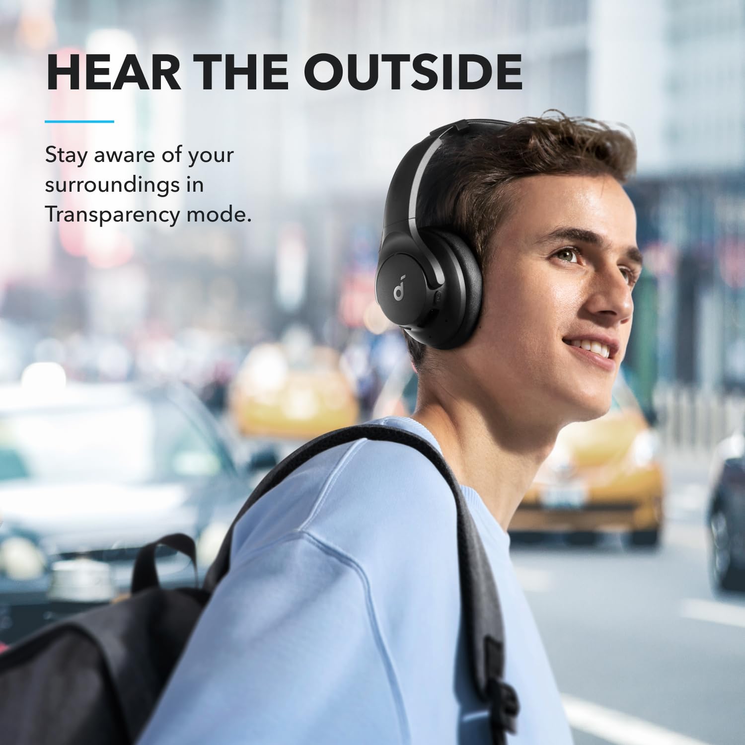 Soundcore by Anker Q20i Hybrid Active Noise Cancelling Headphones, Wireless Over-Ear Bluetooth, 40H Long ANC Playtime, Hi-Res Audio, Big Bass, Customize via an App, Transparency Mode: Black