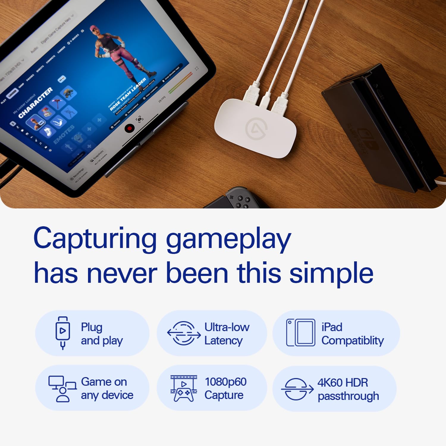 Elgato - Stream and Record in 1080p60 HDR10 or 4K30 with Ultra-low Latency on PS5|Pro, PS4|Pro, Xbox Series X/S, Xbox One X|S, Nintendo Switch 2, in OBS and More, Works with PC and Mac