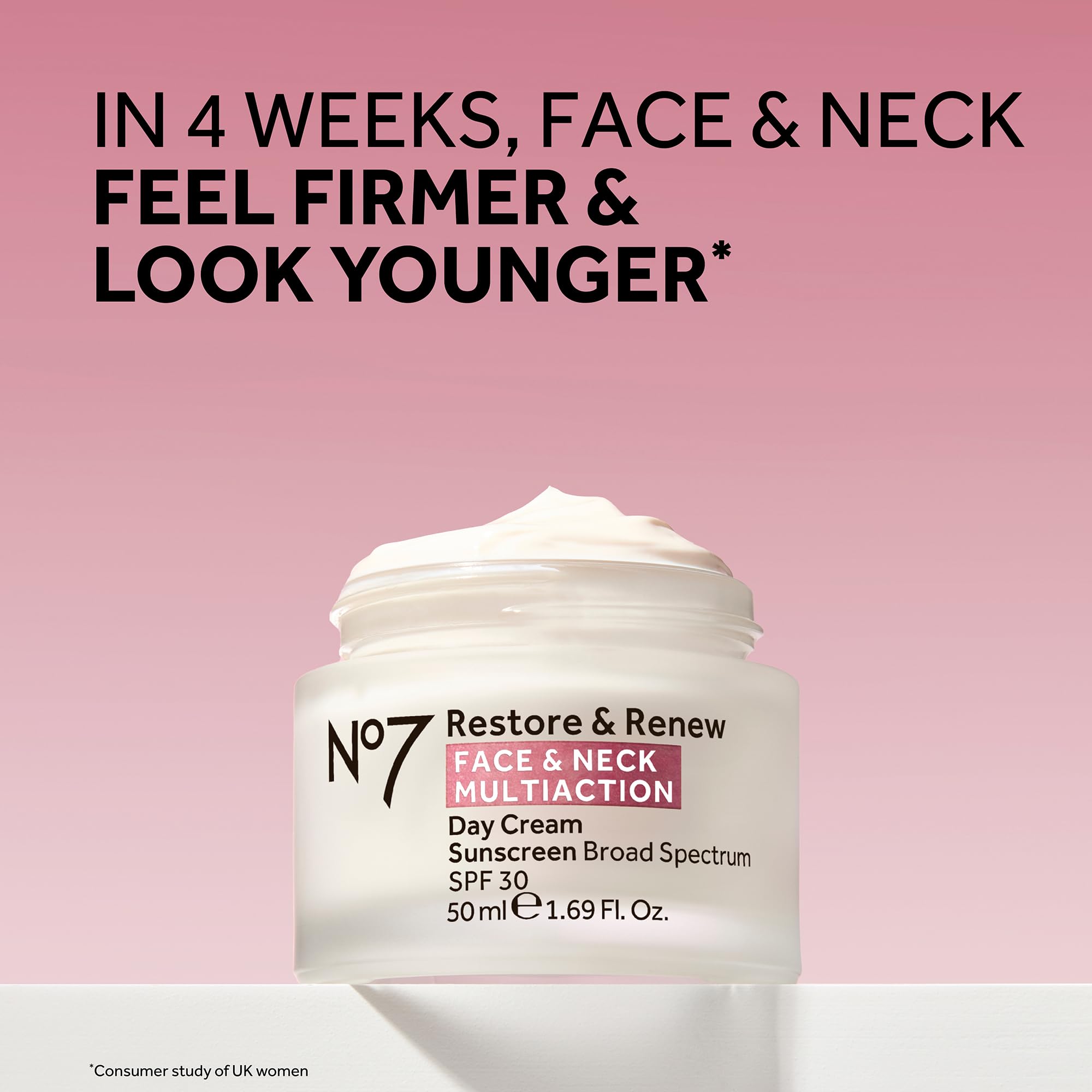 No7 Restore & Renew Face & Neck Multi Action Skincare System - SPF 30 Day Cream with Vitamin C & Collagen Peptides + anti-Aging Facial Serum + Hyaluronic Acid Hydrating Night Cream (3 Piece Kit)