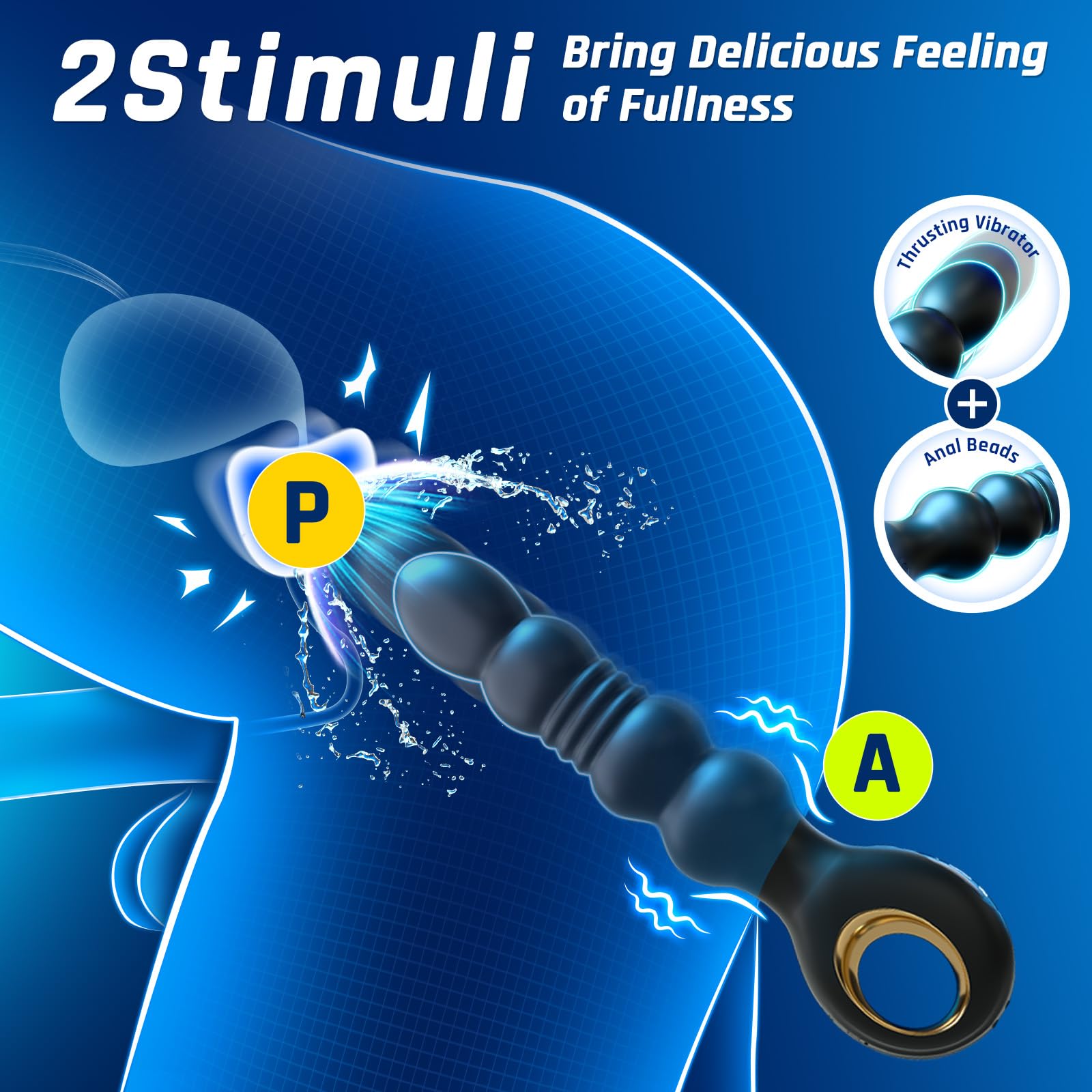 BEISAR Prostate Massager Anal Vibrator Thrusting Vibrating 7 Modes with Cock Ring Anal Plug Anal Sex Toys P Spot Massager Male Sex Toys for Men Enema Dildos Women Couples Remote Control Anal Beads