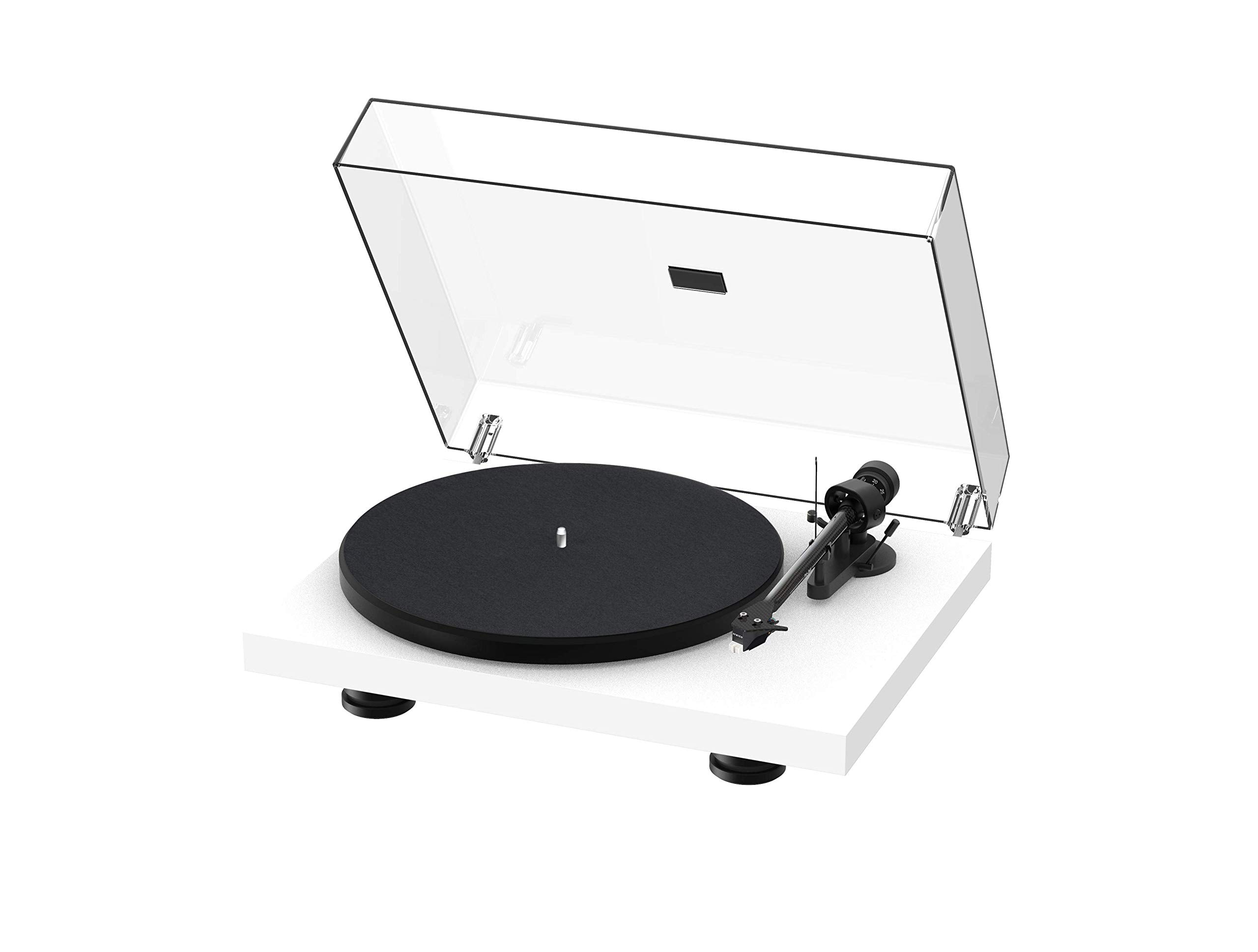 Pro-Ject Debut Carbon EVO, Audiophile Turntable with Carbon Fiber tonearm, Electronic Speed Selection and pre-Mounted Sumiko Rainier Phono Cartridge (): Satin White