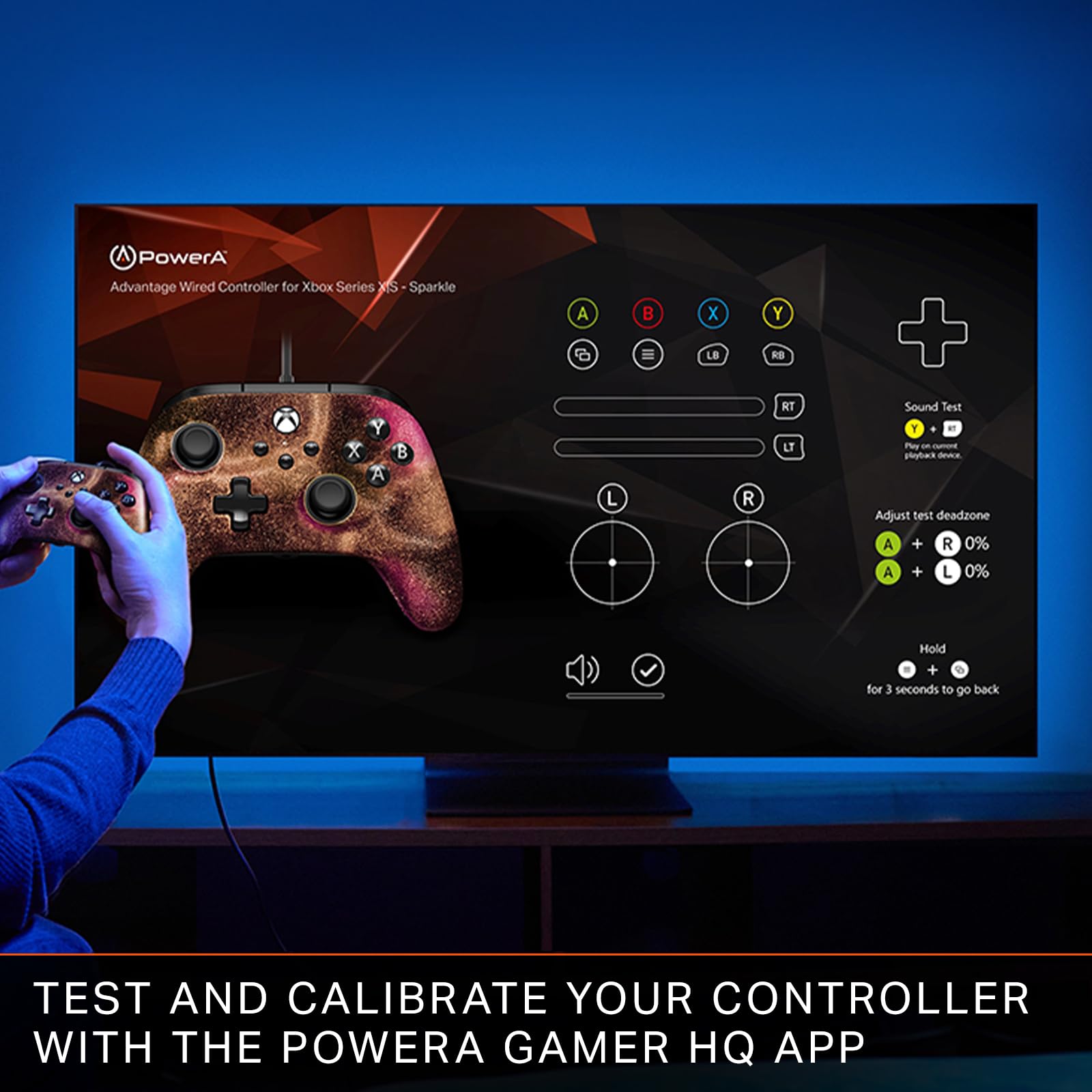 PowerA Advantage Wired Controller for Xbox Series X|S with Lumectra - Black, gamepad, wired video game controller, gaming controller, works with Xbox One and Windows 10/11, officially licensed
