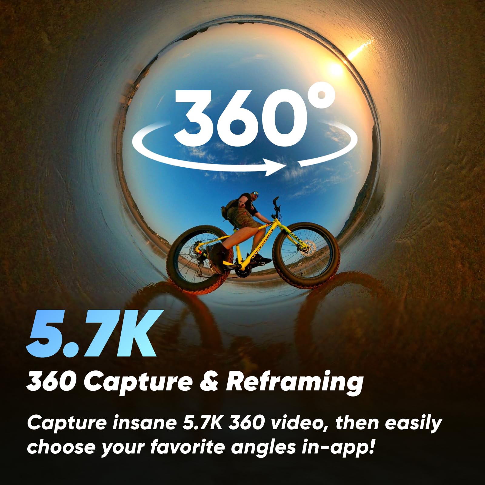 Insta360 X3 Bike Kit - Waterproof 360 Action Camera with 1/2" 48MP Sensors, 5.7K 360 Active HDR Video, 72MP 360 Photo, 4K Single-Lens, 60fps Me Mode, Stabilization, 2.29" Touchscreen, AI Editing