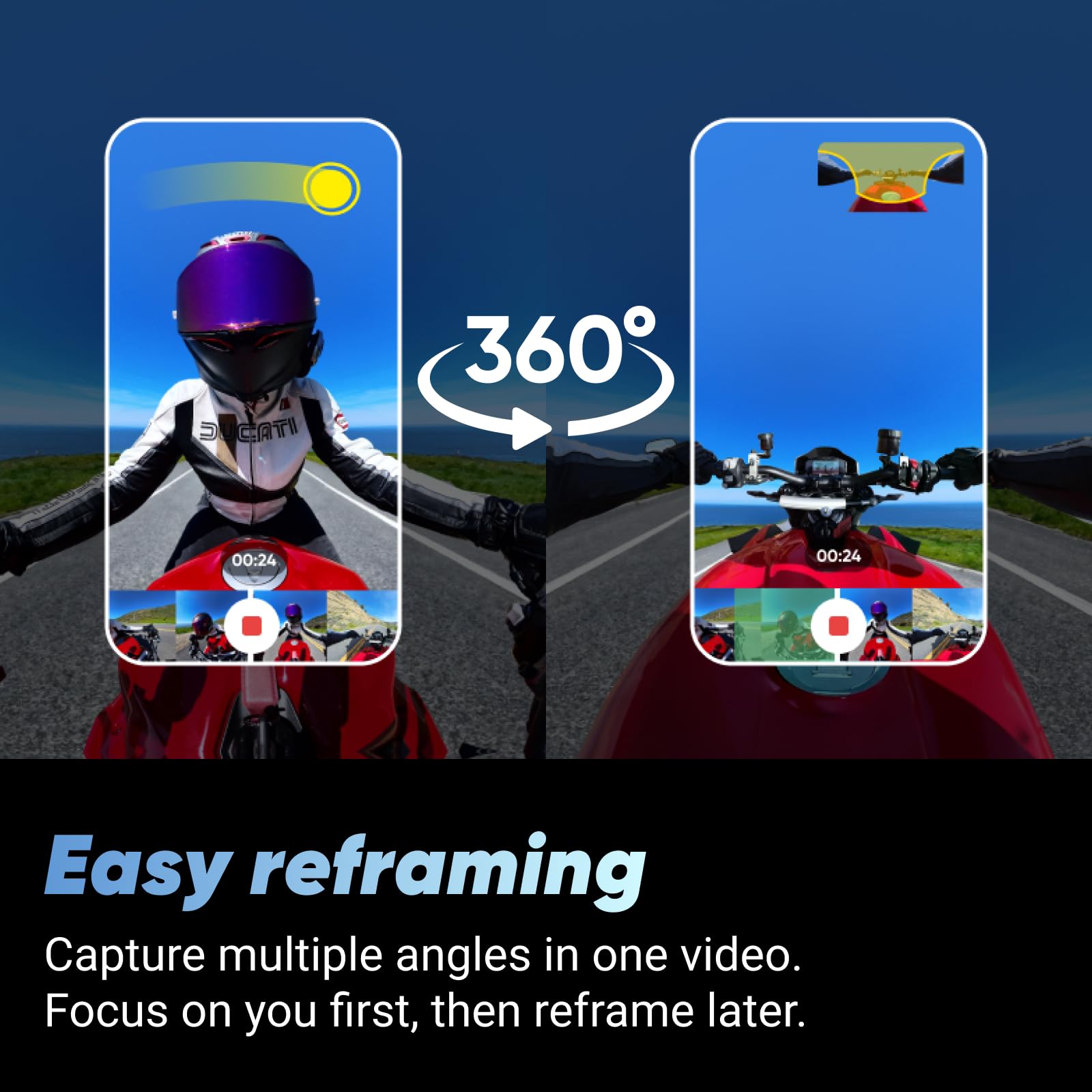 Insta360 X4 Standard Bundle - Waterproof 8K 360 Action Camera, 4K Wide-Angle Video, Invisible Selfie Stick Effect, Removable Lens Guards, 135 Min Battery Life, AI Editing, Stabilization: Motorcycle Bundle +256GB Micro SD Card