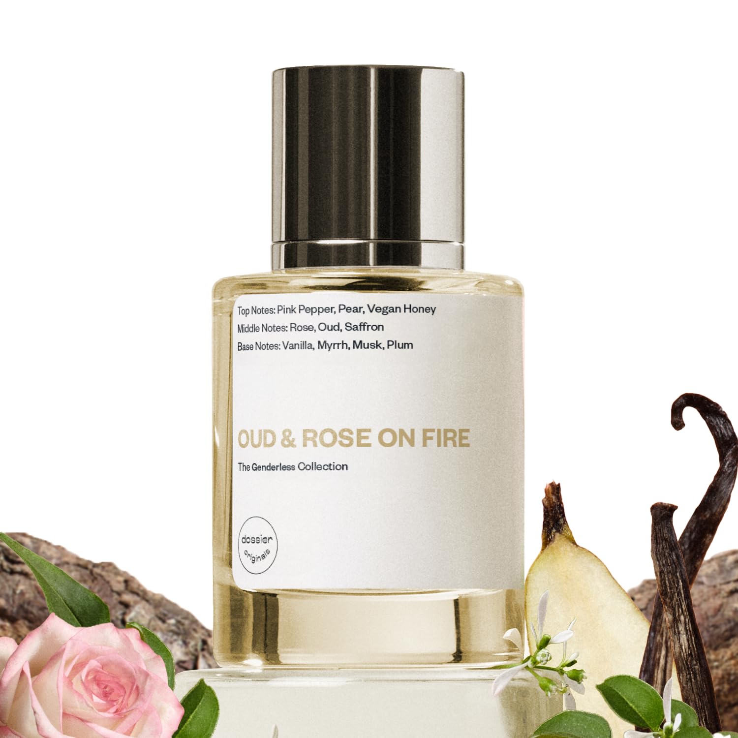 Dossier - Ambery Saffron - Eau de Parfum - Inspired by MFK's B.accarat R.ouge 5.40 - Vegan, Unisex Perfume Spray - 3.4 Fl Oz (100ml)