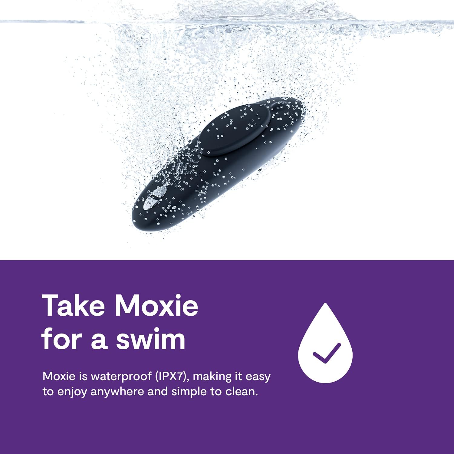 We-Vibe Moxie Wearable Lay On Panty Vibrator | Remote & App Control Vibrating Sex Toy for Couples | Clitoral Stimulator with 10 Intensity Levels | Adult Sexual Pleasure Tools | Waterproof | Aqua