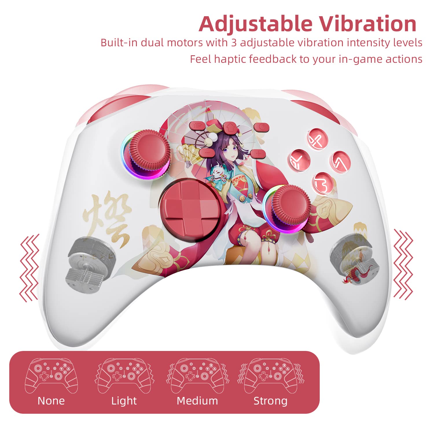 Mytrix Wireless Controllers for Switch/Switch 2, Windows PC iOS Android Steam/Steam Deck, Bluetooth Controller with Programmable, Hall Effect Joysticks, Adjustable LED Light/Turbo/Vibration