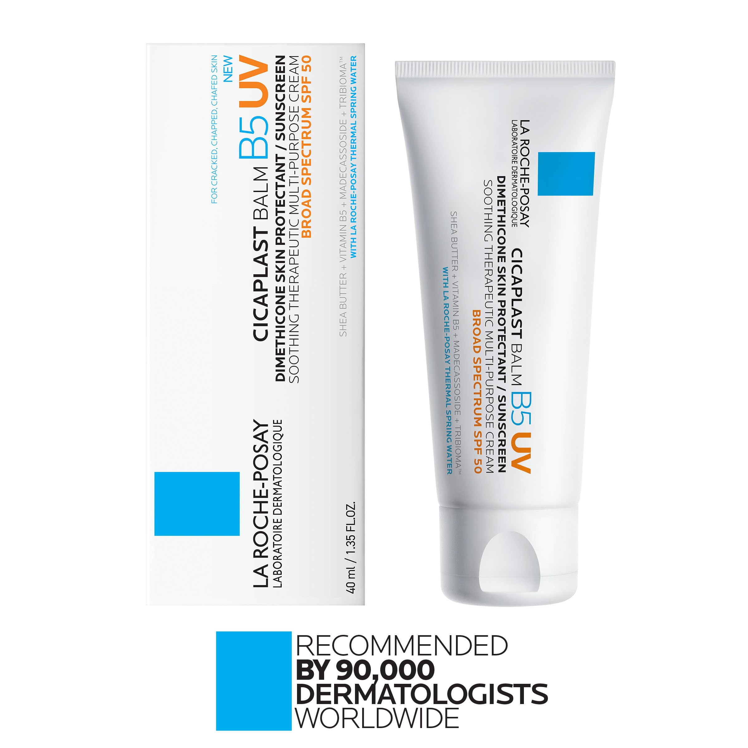 La Roche-Posay Cicaplast Balm B5, Healing Ointment and Soothing Therapeutic Multi Purpose Cream for Dry & Irritated Skin, Body and Hand Balm, Baby Safe, Fragrance Free