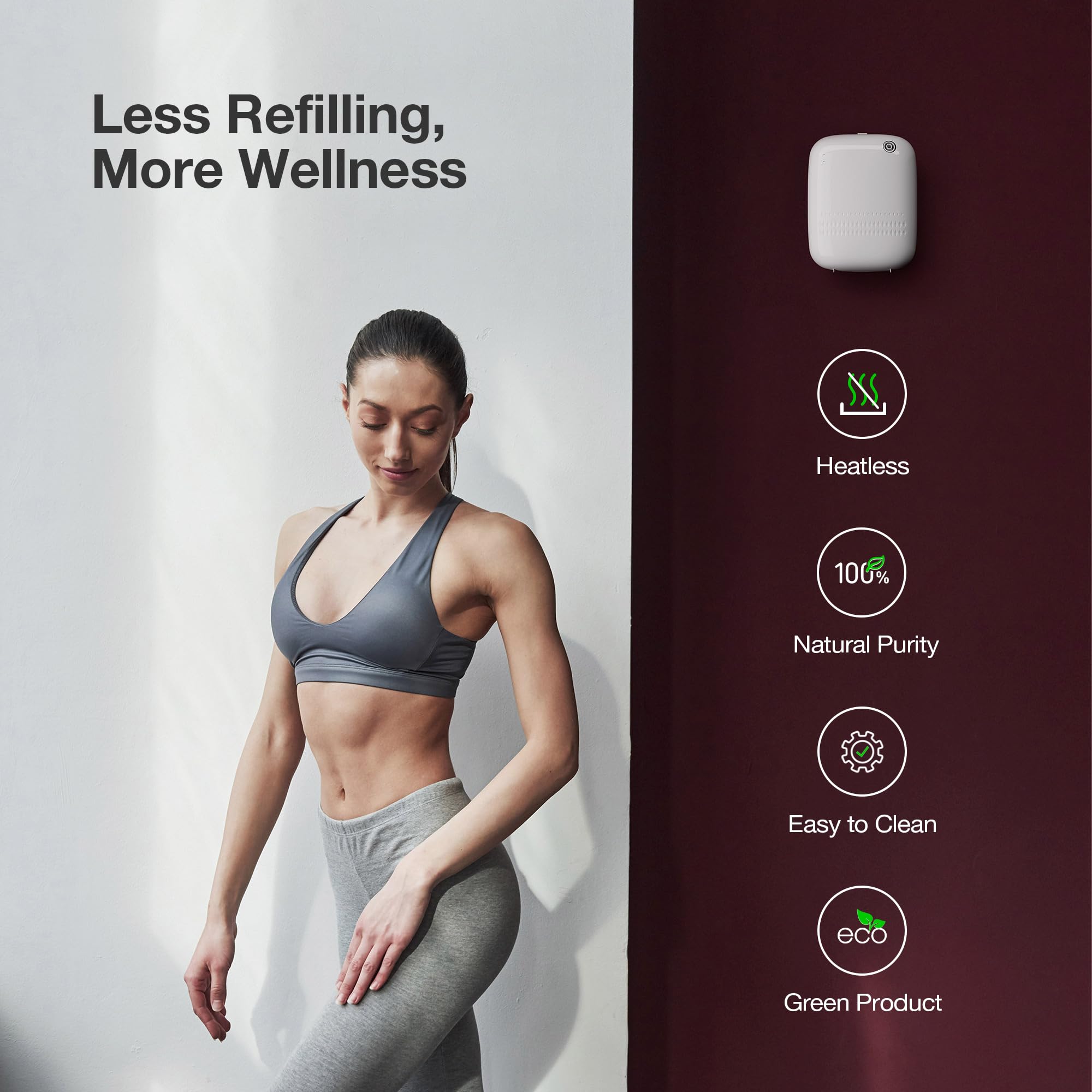 Airversa Smart Scent Air Machine with 400mL Capacity Up to 2000 sq.ft. Waterless Essential Oil Diffuser for Home and Commercial Use, Aromatherapy Scent Diffuser for Large Rooms, ANW-Black