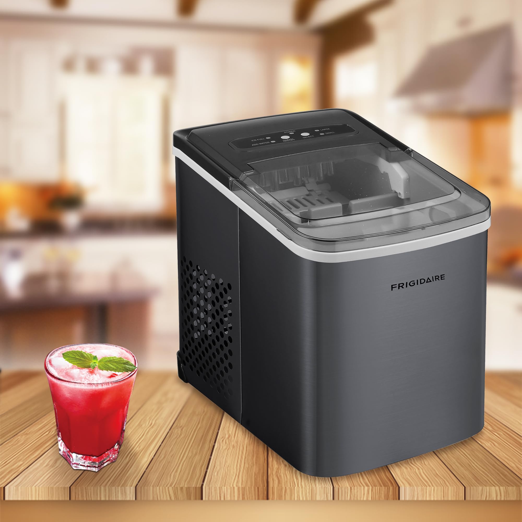 Frigidaire 26 Lbs per Day Portable Compact Maker, Ice Making Machine, Stainless, Medium