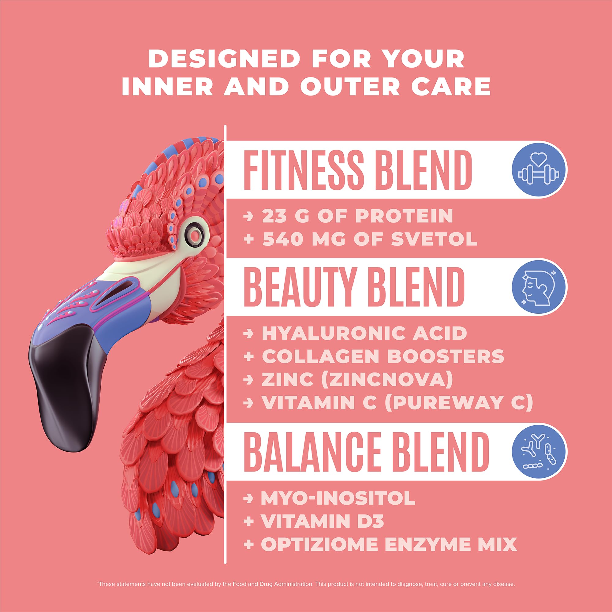 BIRDMAN Fitmingo Vegan Protein Powder with Inositol, Collagen Boosters, Hyaluronic Acid and Vitamins | Low Carb, Dairy Free, Lactose Free, Low Calorie, 23g Plant Based Blueberry Protein Powder