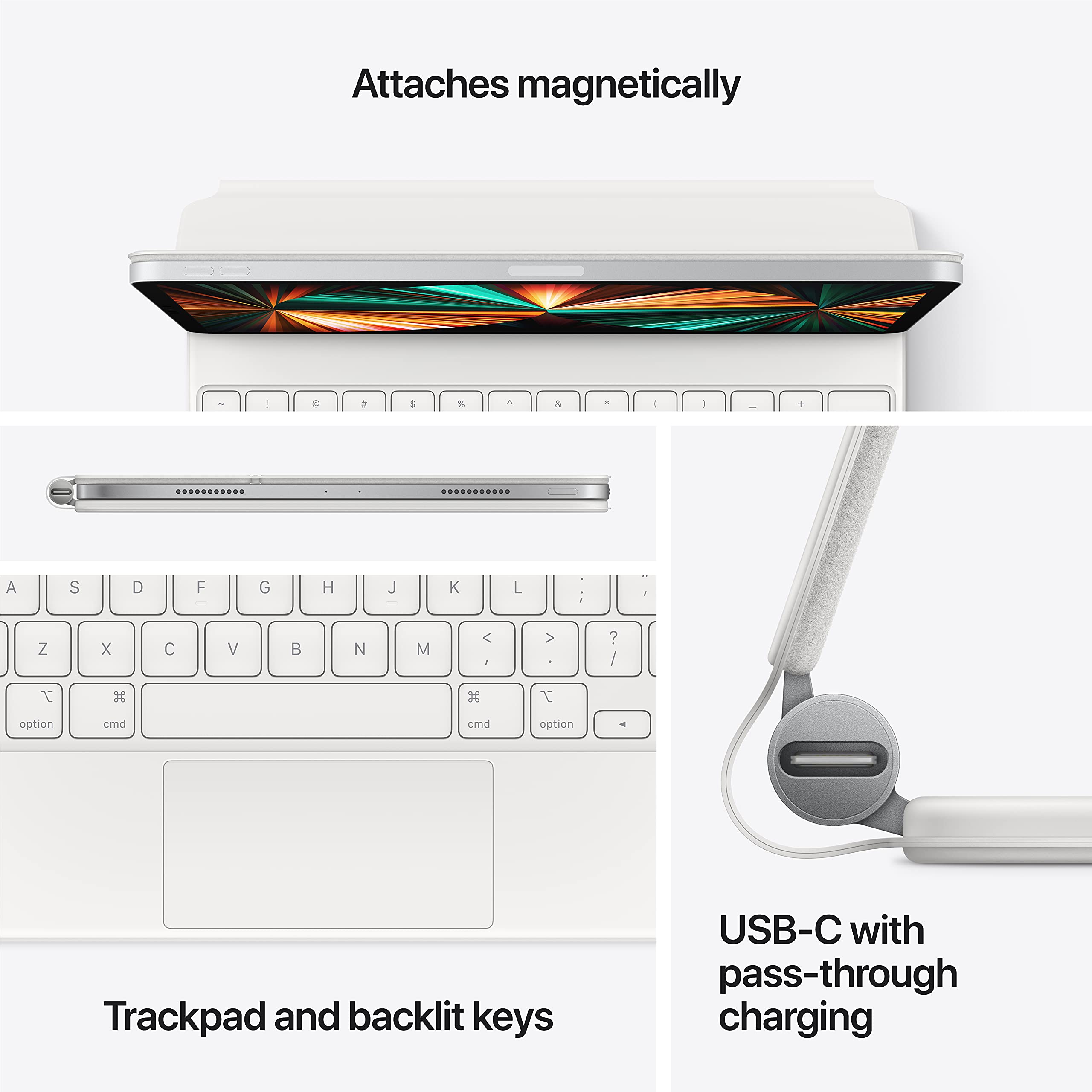 Apple Magic Keyboard: iPad Keyboard and case for iPad Pro 12.9 inch (3rd, 4th, 5th and 6th gen) and iPad Air (M2), Great Typing Experience, Built-in trackpad, US English - Black