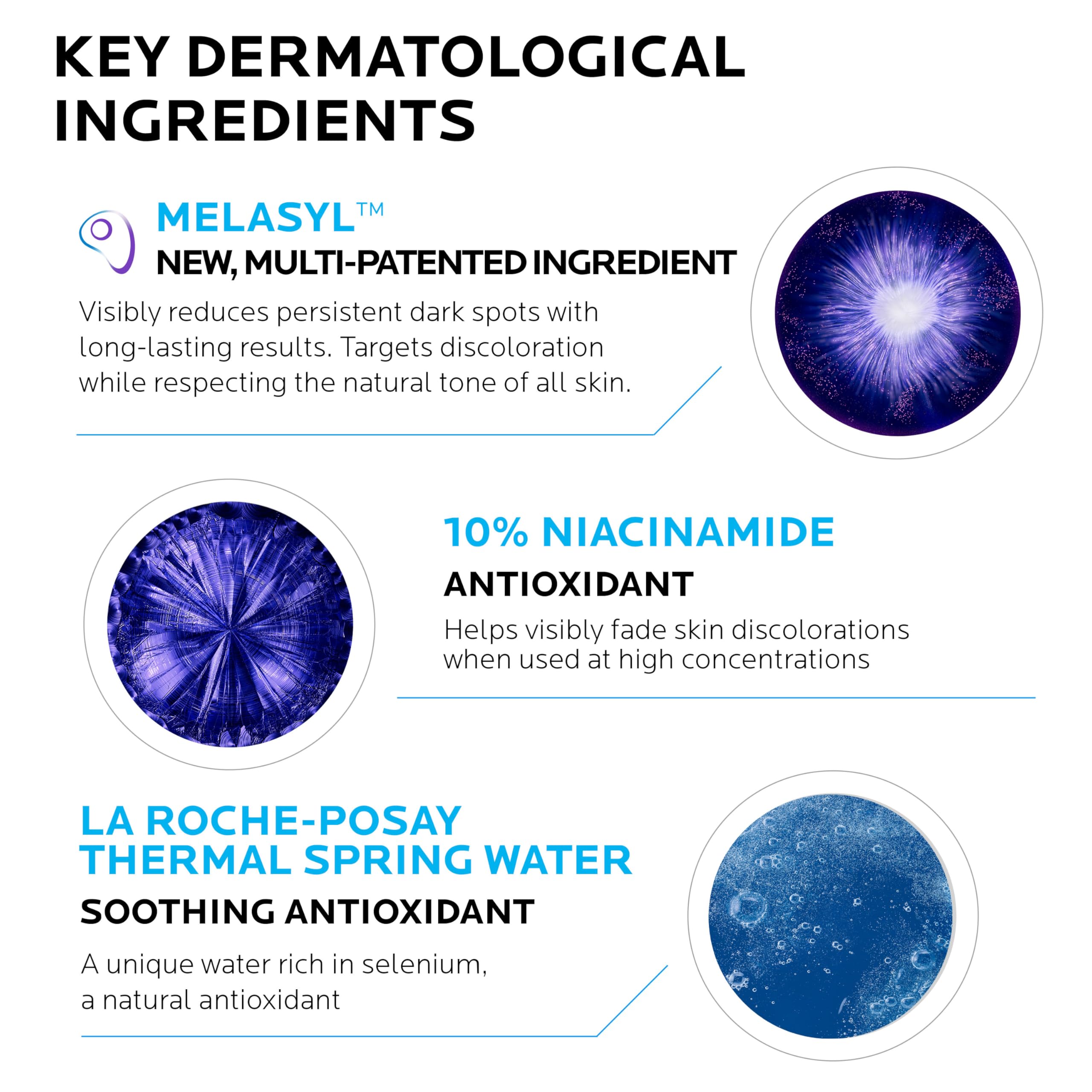 La Roche-Posay Mela B3 Serum, Dark Spot Corrector With Anti-Aging Melasyl + 10% Niacinamide, Discoloration Correcting Serum for Sun Spots, Age Spots & Post-Acne Marks: 1 Fl Oz (Pack of 1)