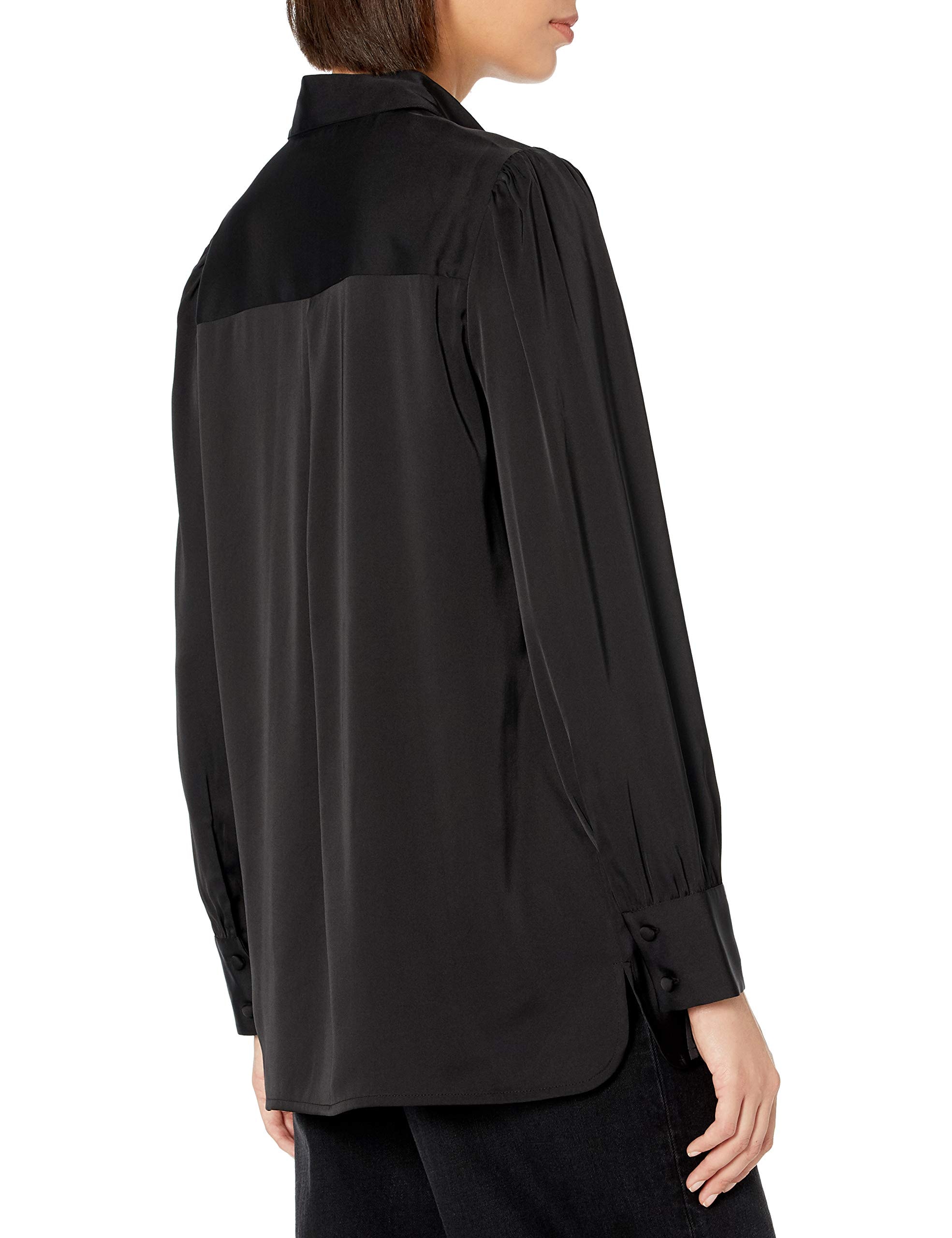 The Drop Women's @Lucyswhims Long-Sleeve Button-Down Stretch Satin Shirt