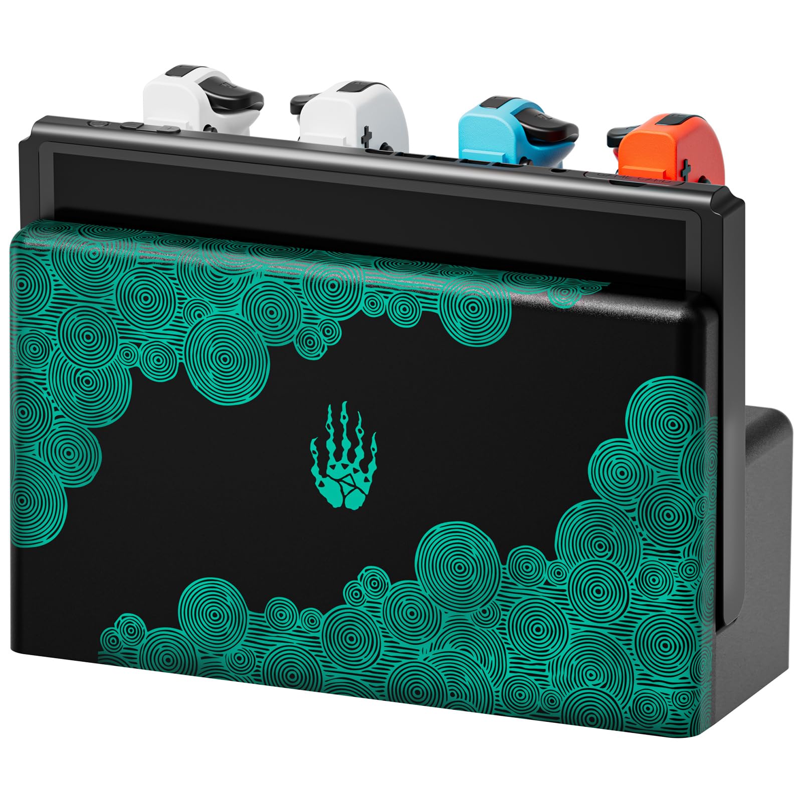 FUNLAB TV Dock Station Compatible with Nintendo Switch/OLED Joycon Charging & Docking, Lumindock Base Dock with Joypad Charger/7 LED Colors Pattern/4K HDMI/Type C/USB Port for Official Switch Stand