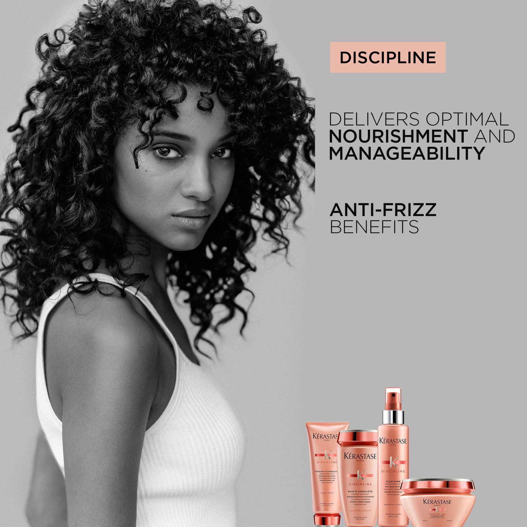 KERASTASE Discipline Keratine Thermique - Smoothing Leave In Treatment, Reduces Frizz and Tames Flyaways, Protects Against Heat Damage, Adds Shine and Smooths Imperfections