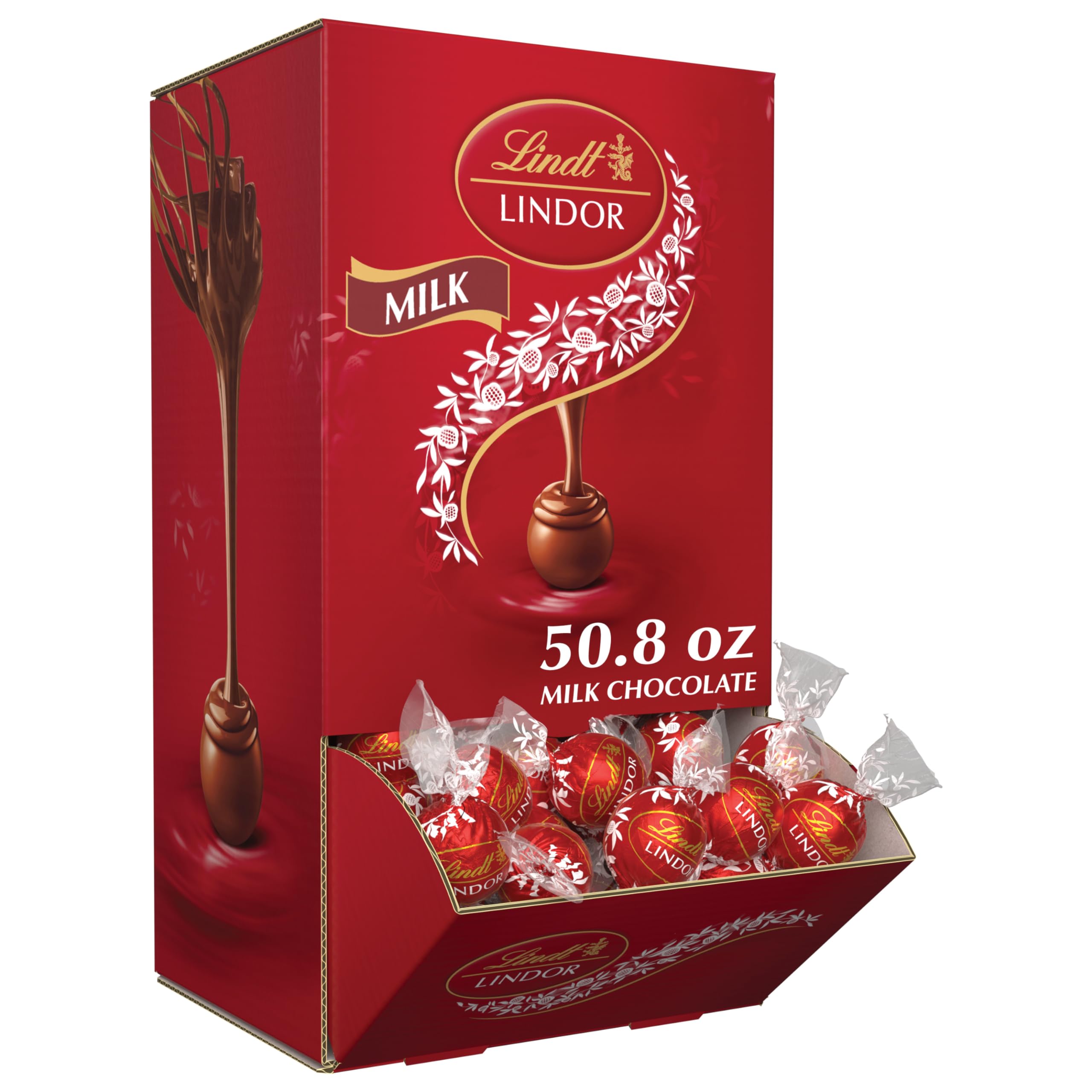 Lindt LINDOR Milk Chocolate Candy Truffles Traditions Gift Box, Milk Chocolate Candy with Smooth, Melting Truffle Center, 6.8 oz.: 50.8 Ounce (Pack of 1) 50.8-oz