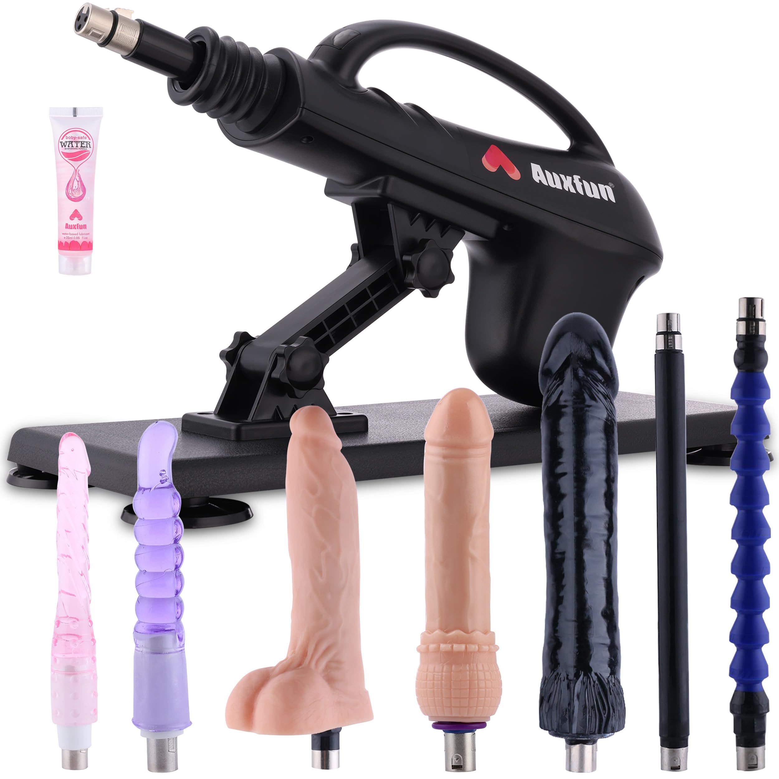 Sex Machine Dildo Machine for Women,Fuck Machine with Powerful Suction Cups,Thrusting Machine with 3Xlr Connector,Thrusting Machine with 8 Attachments Sex Toys: Big Black