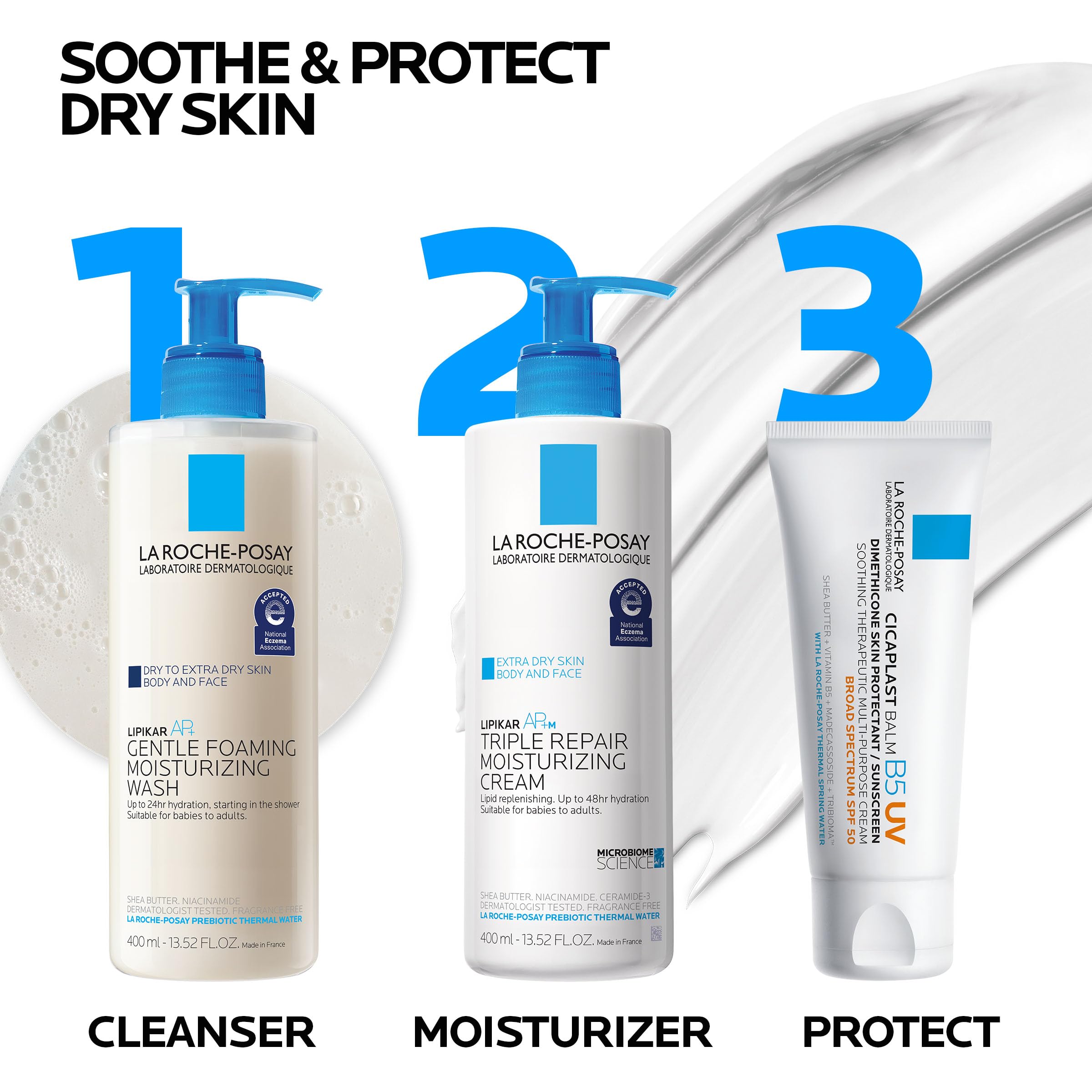 La Roche-Posay Cicaplast Balm B5, Healing Ointment and Soothing Therapeutic Multi Purpose Cream for Dry & Irritated Skin, Body and Hand Balm, Baby Safe, Fragrance Free