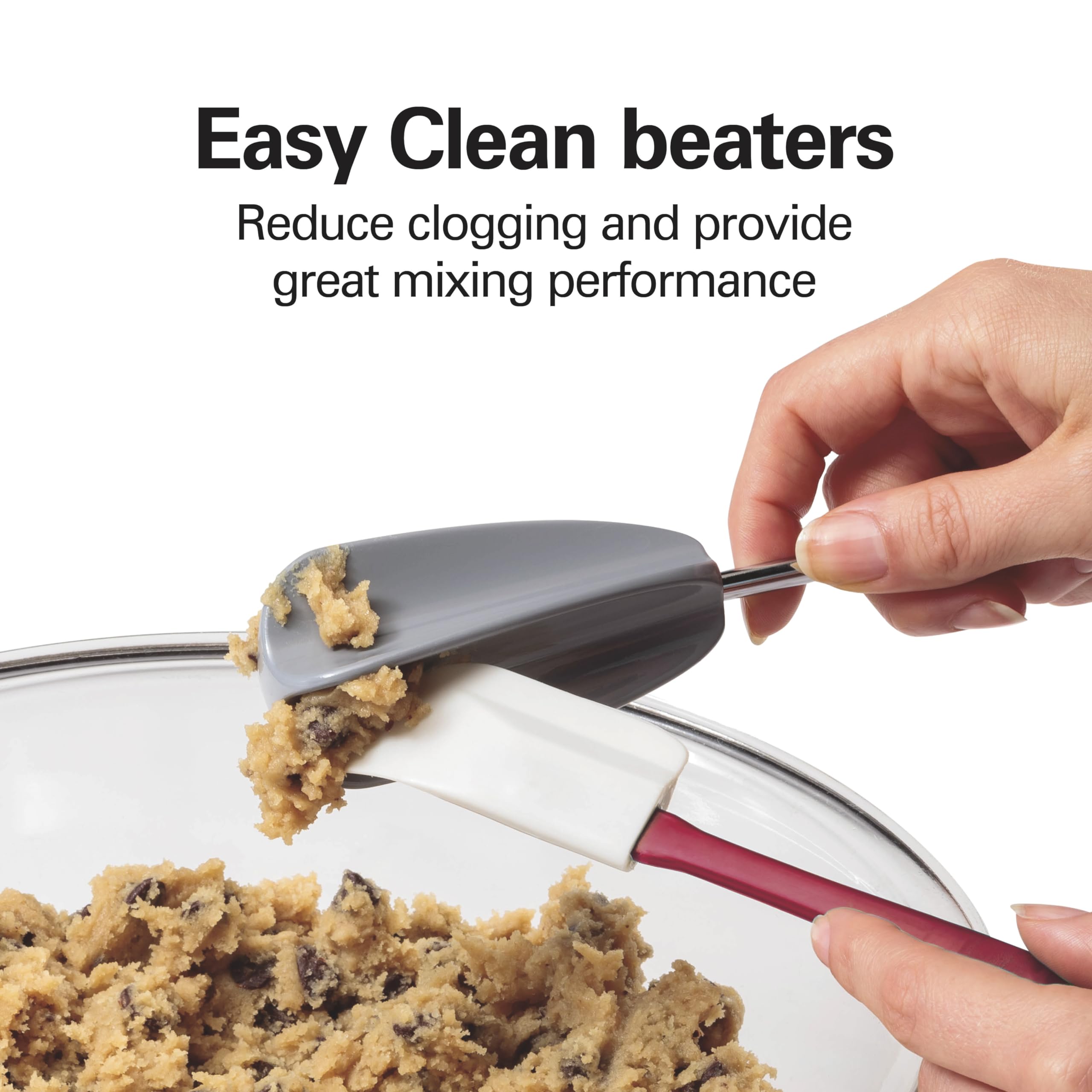 Hamilton Beach 6-Speed Electric Hand Mixer with Whisk, Dough Hooks and Easy Clean Beaters, Powerful 275 Watt Motor, Snap-On Storage Case,