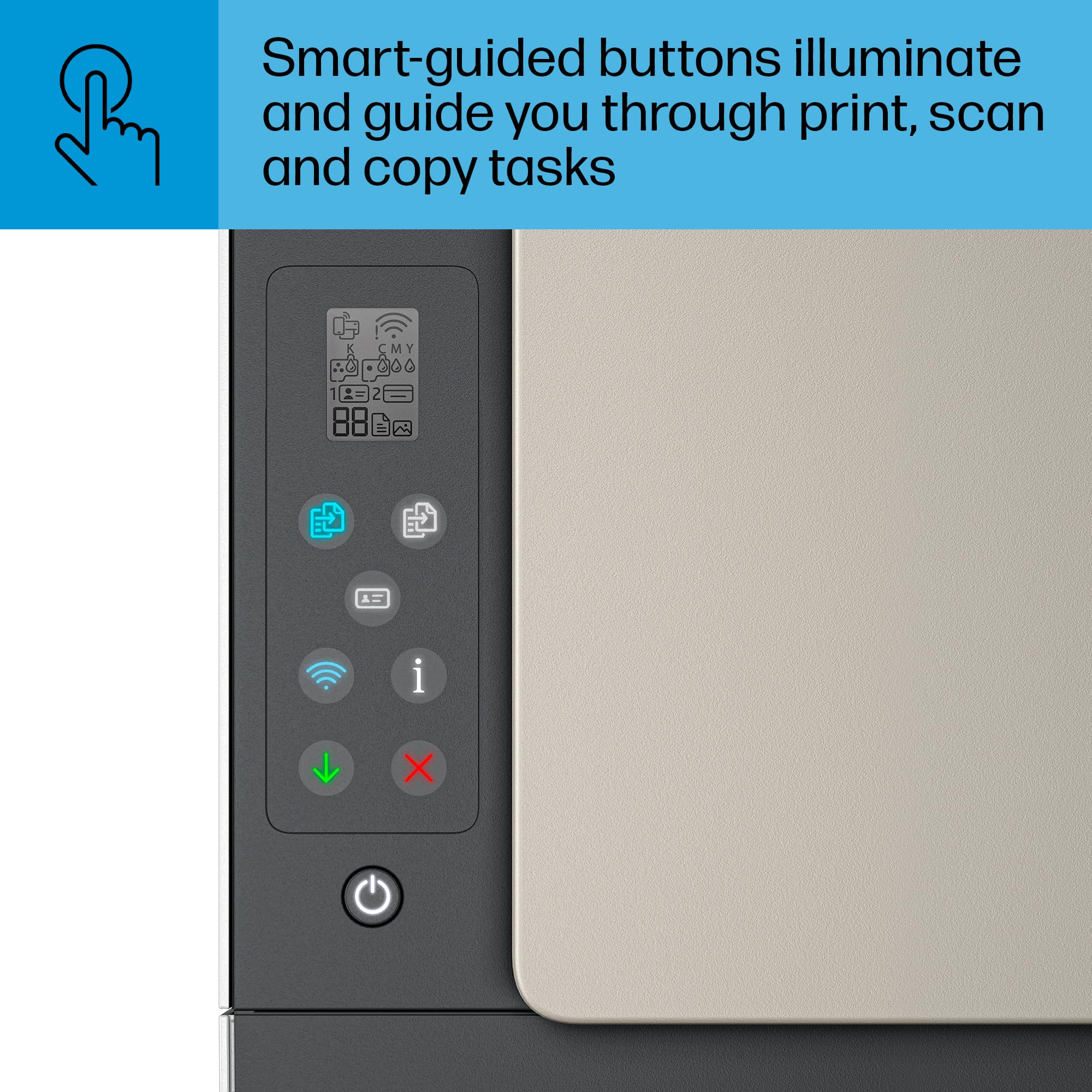 HP Smart Tank 5103 Wireless All-in-One Ink Tank Printer with 2 Years of Ink and 100sheets of Photo Paper Included, Print, scan, Copy, Best-for-Home, Refillable Ink Tank(5D1B2A)
