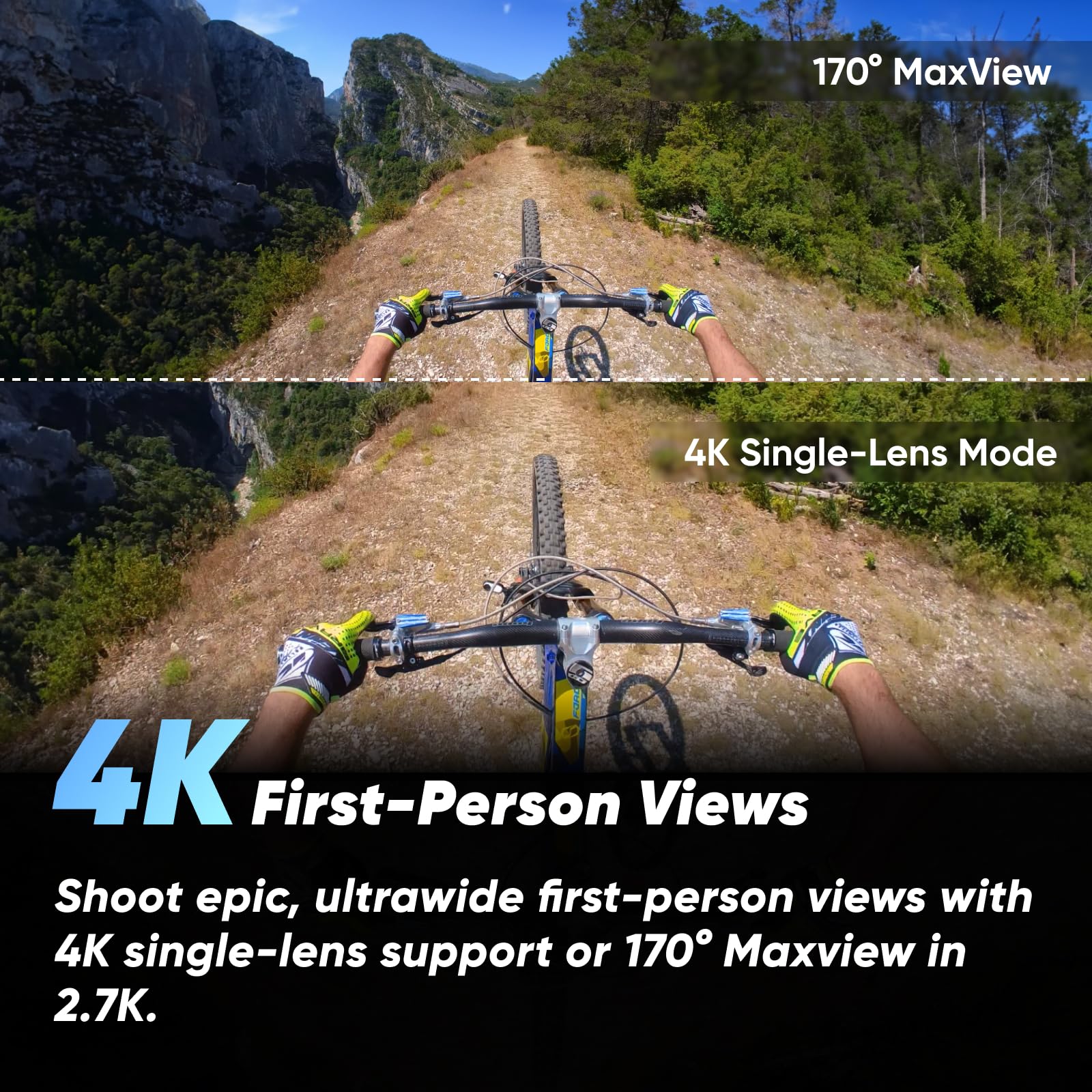 Insta360 X3 Bike Kit - Waterproof 360 Action Camera with 1/2" 48MP Sensors, 5.7K 360 Active HDR Video, 72MP 360 Photo, 4K Single-Lens, 60fps Me Mode, Stabilization, 2.29" Touchscreen, AI Editing