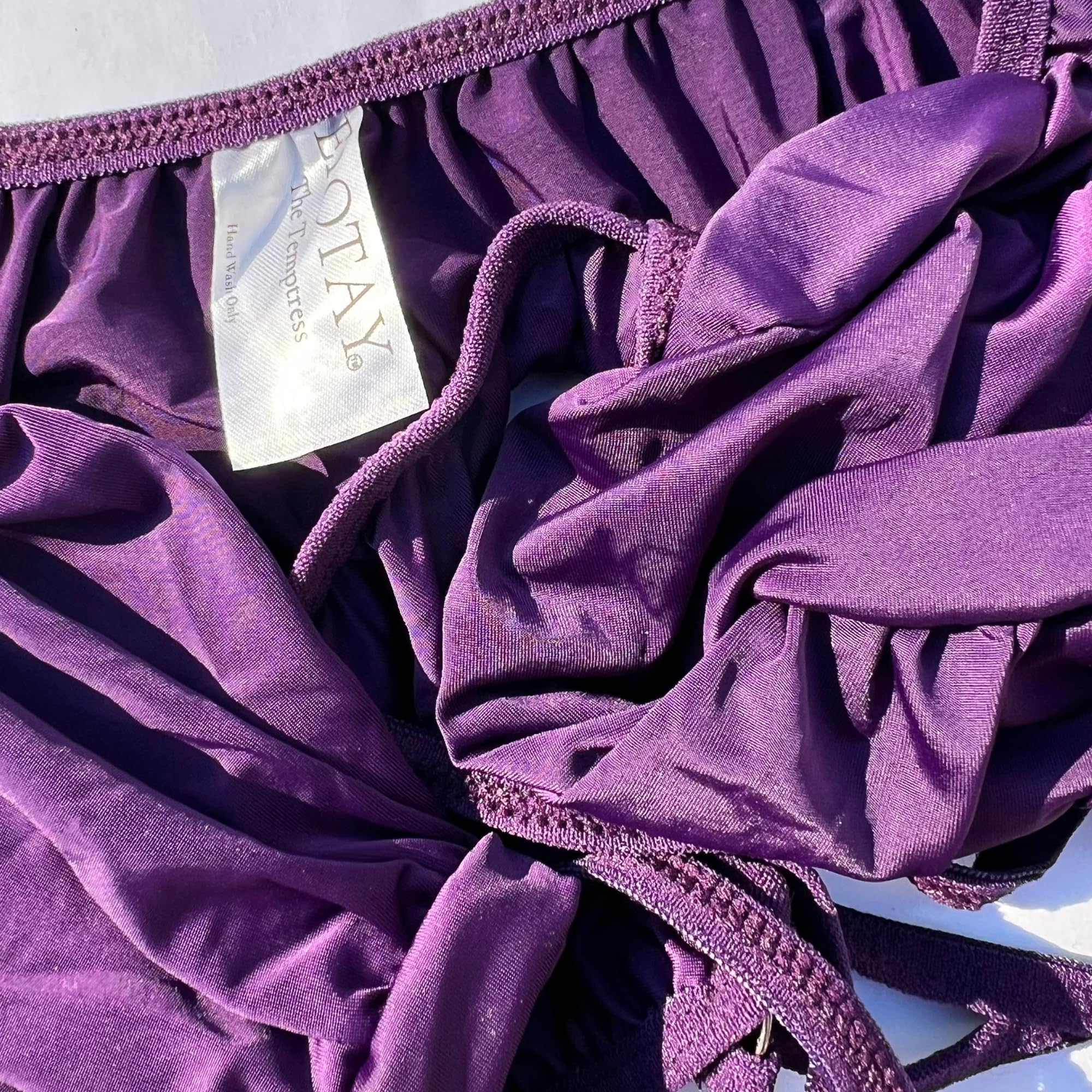 Erotay The Temptress Lingerie One Piece Sexy Bodysuit Exotic Set w/Thong Women’s Teddy Lounge Outfit Petite Woman's Lingerie: Purple😈 Large