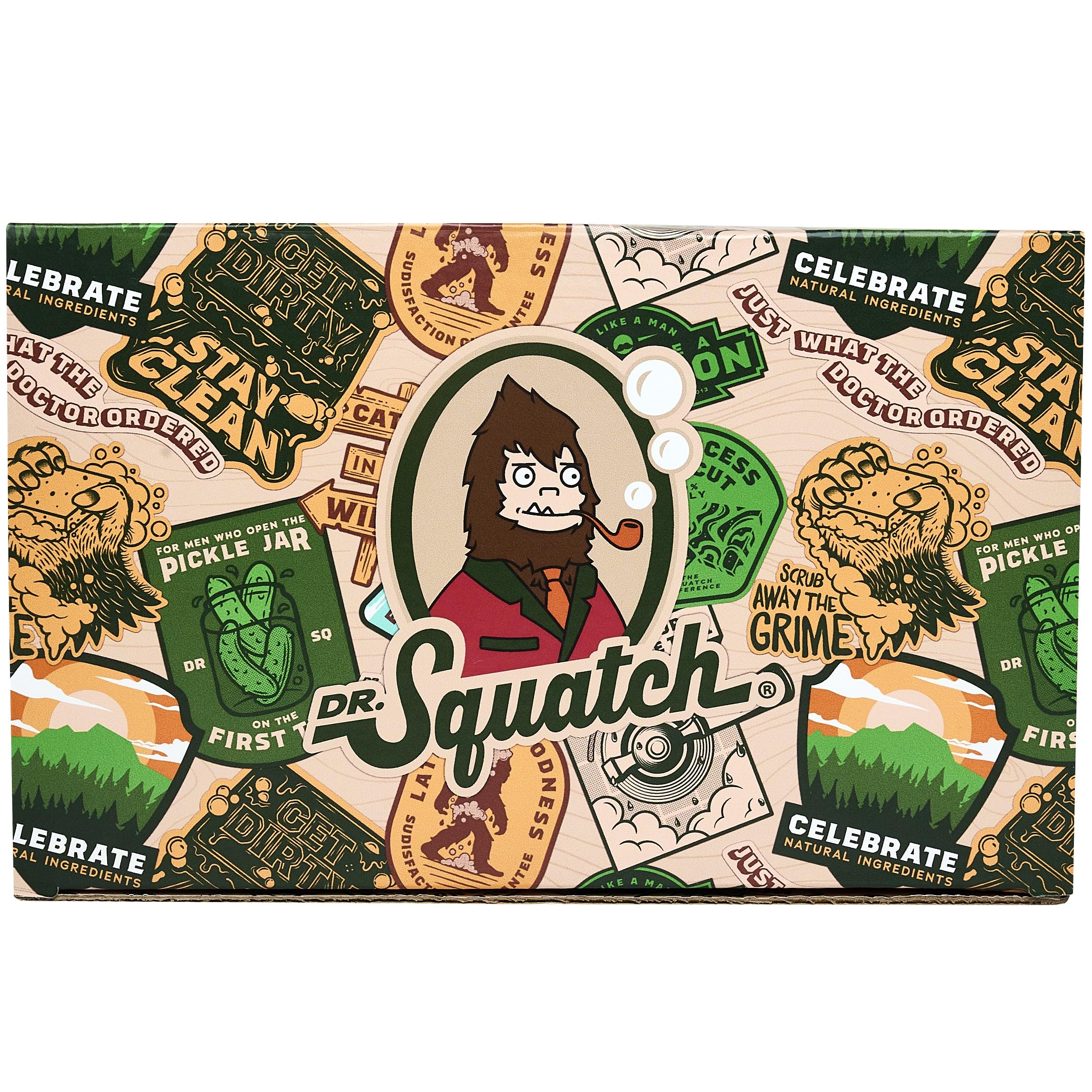 Dr. Squatch 2024 Holiday Bundle - Men's Natural 6 Soap and 1 Cologne Gift Set - Cold Process Soap with No Harsh Chemicals + Natural Cologne Made With Sustainably-Sourced Ingredients