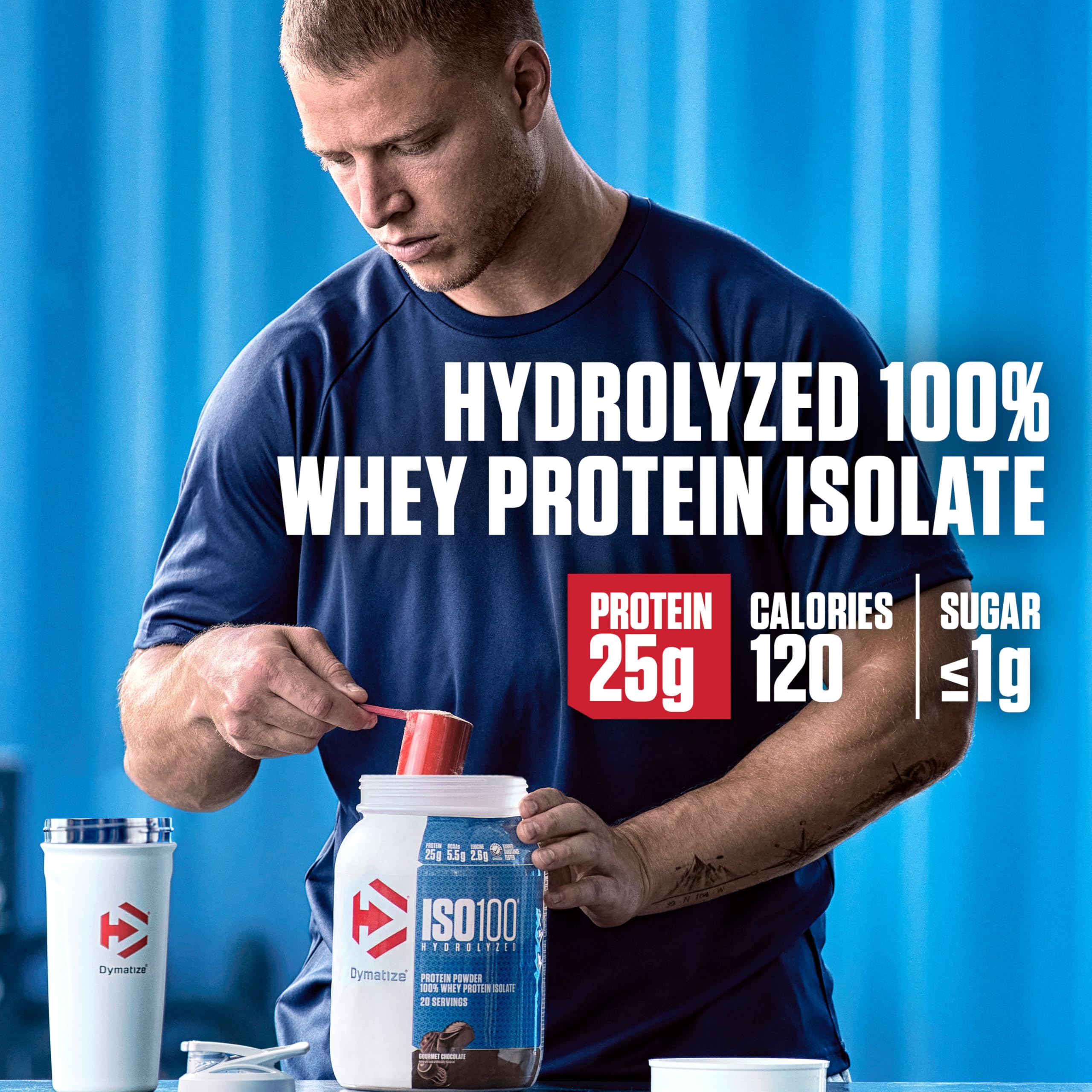 Dymatize ISO 100 Whey Protein Powder with 25g of Hydrolyzed 100% Whey Isolate, Gluten Free, Fast Digesting, Birthday Cake Pebbles, 20 Servings