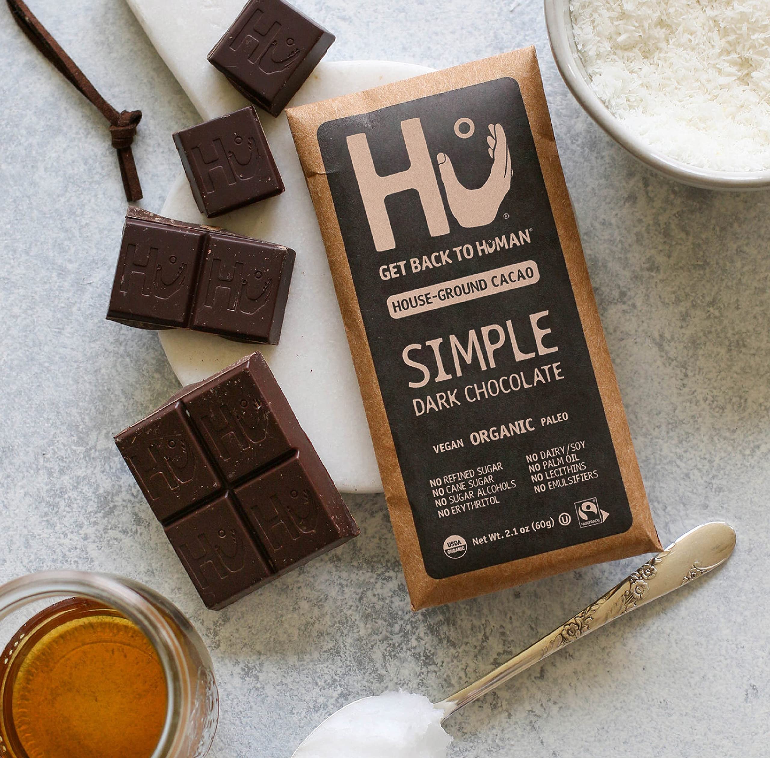 Hu Chocolate Bars | 8 Pack VARIETY SAMPLER PACK | Natural Organic Vegan, Gluten Free, Paleo, Non GMO, Fair Trade Dark Chocolate | 2.1oz Each